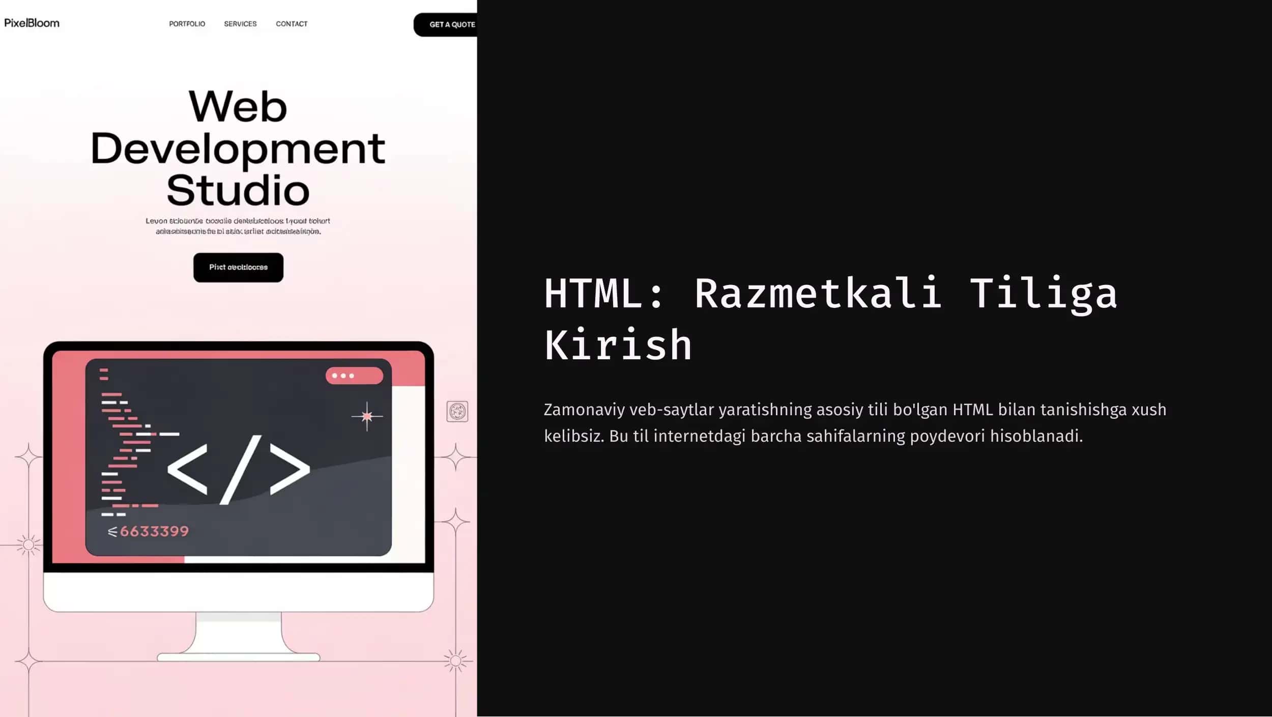 HTML: Razmetkali Tiliga kirish 1