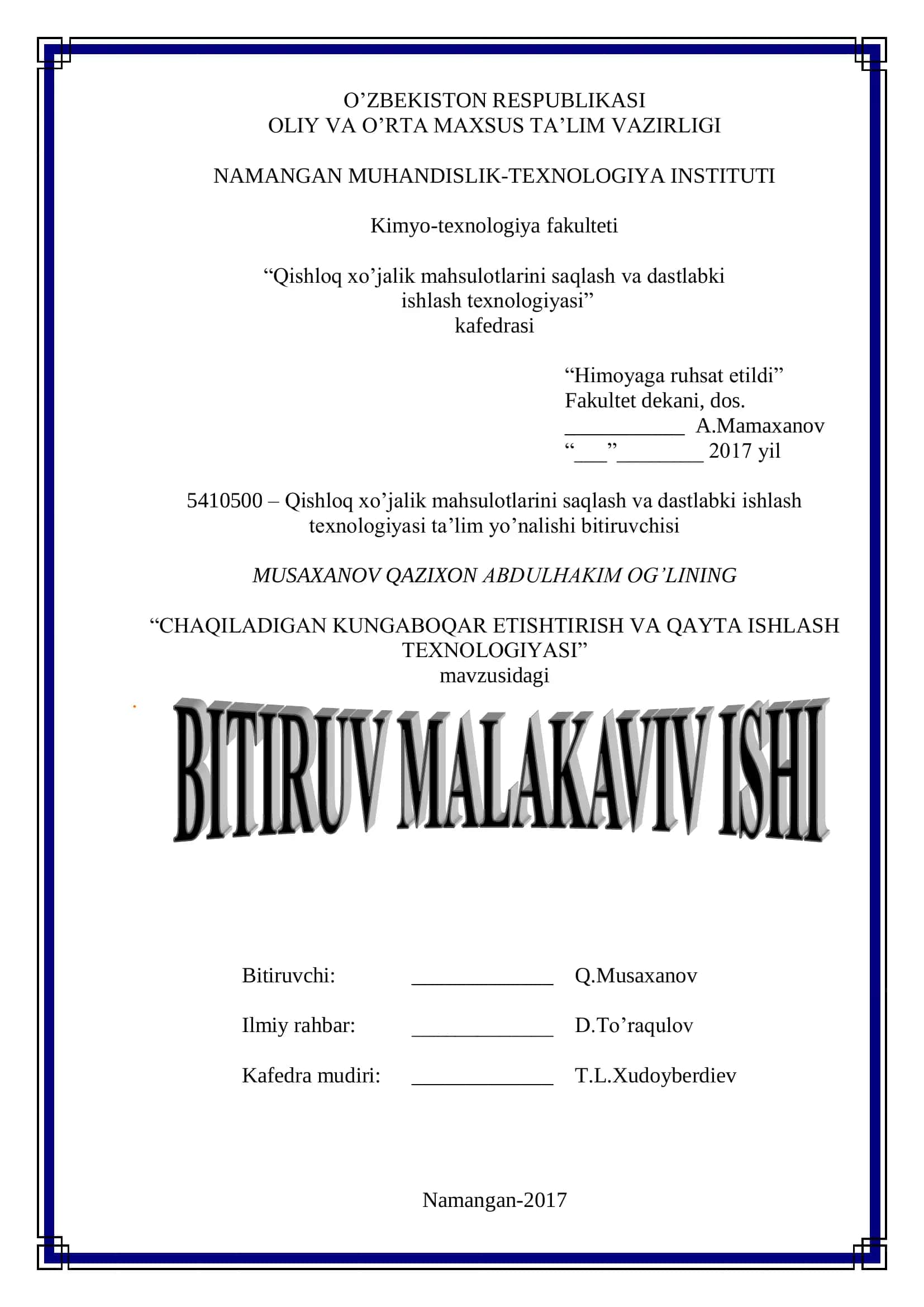Qishloq xo‘jalik mahsulotlarini saqlash va dastlabki ishlash texnologiyasi 1