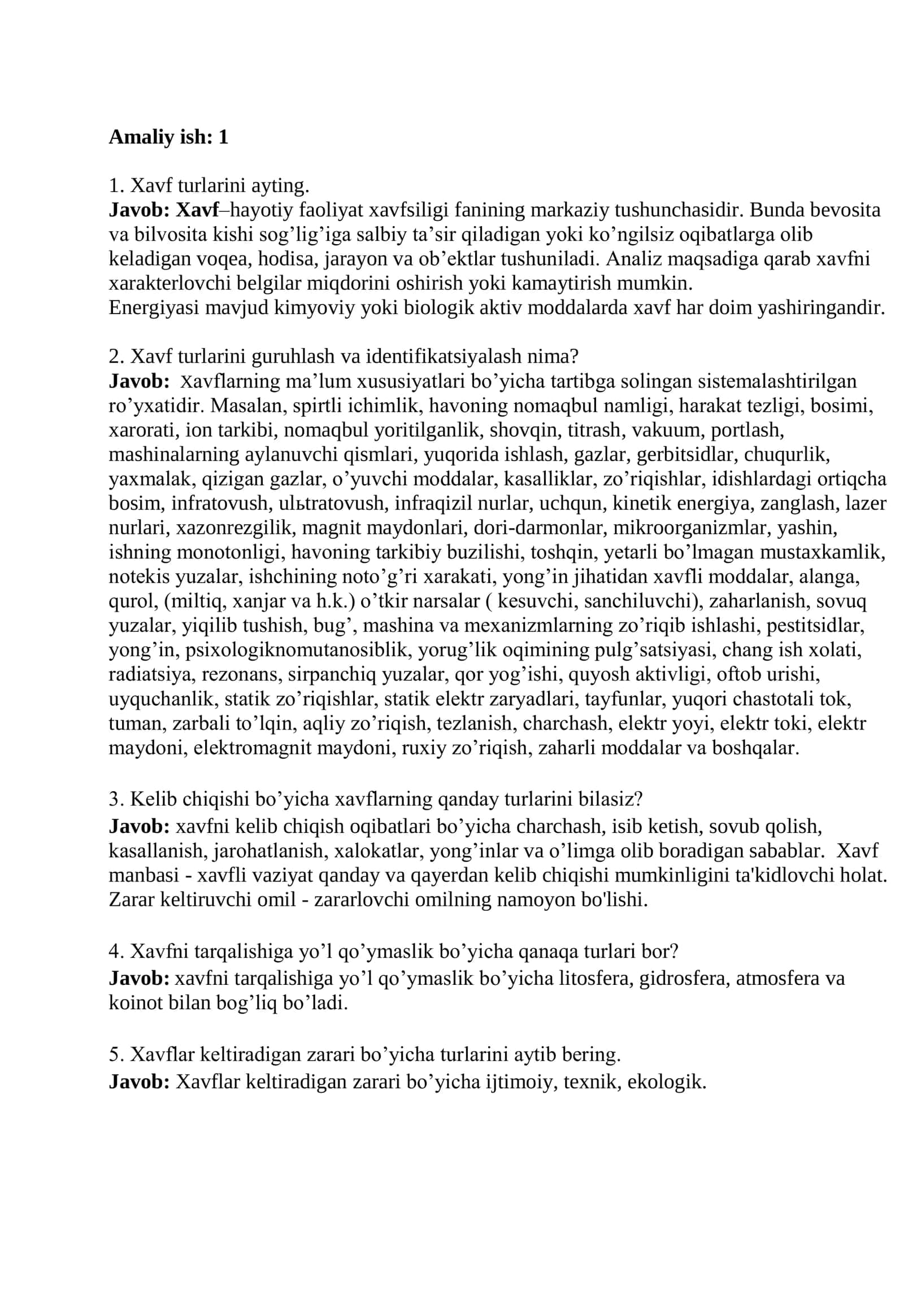 Xavf Turlari 1