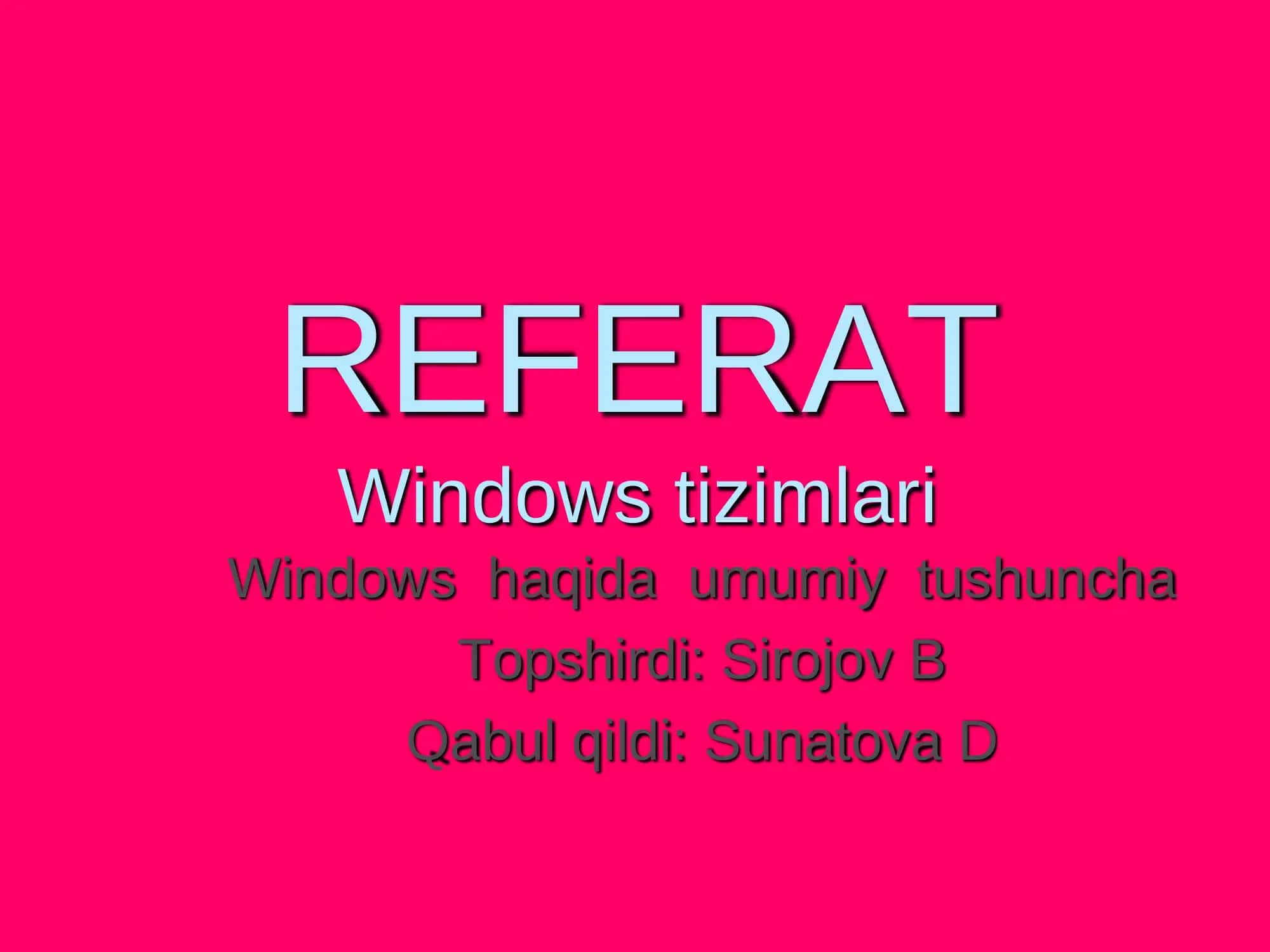 Windows tizimlari 1