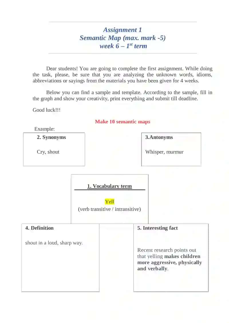 Semantic Map Assignment 1 1