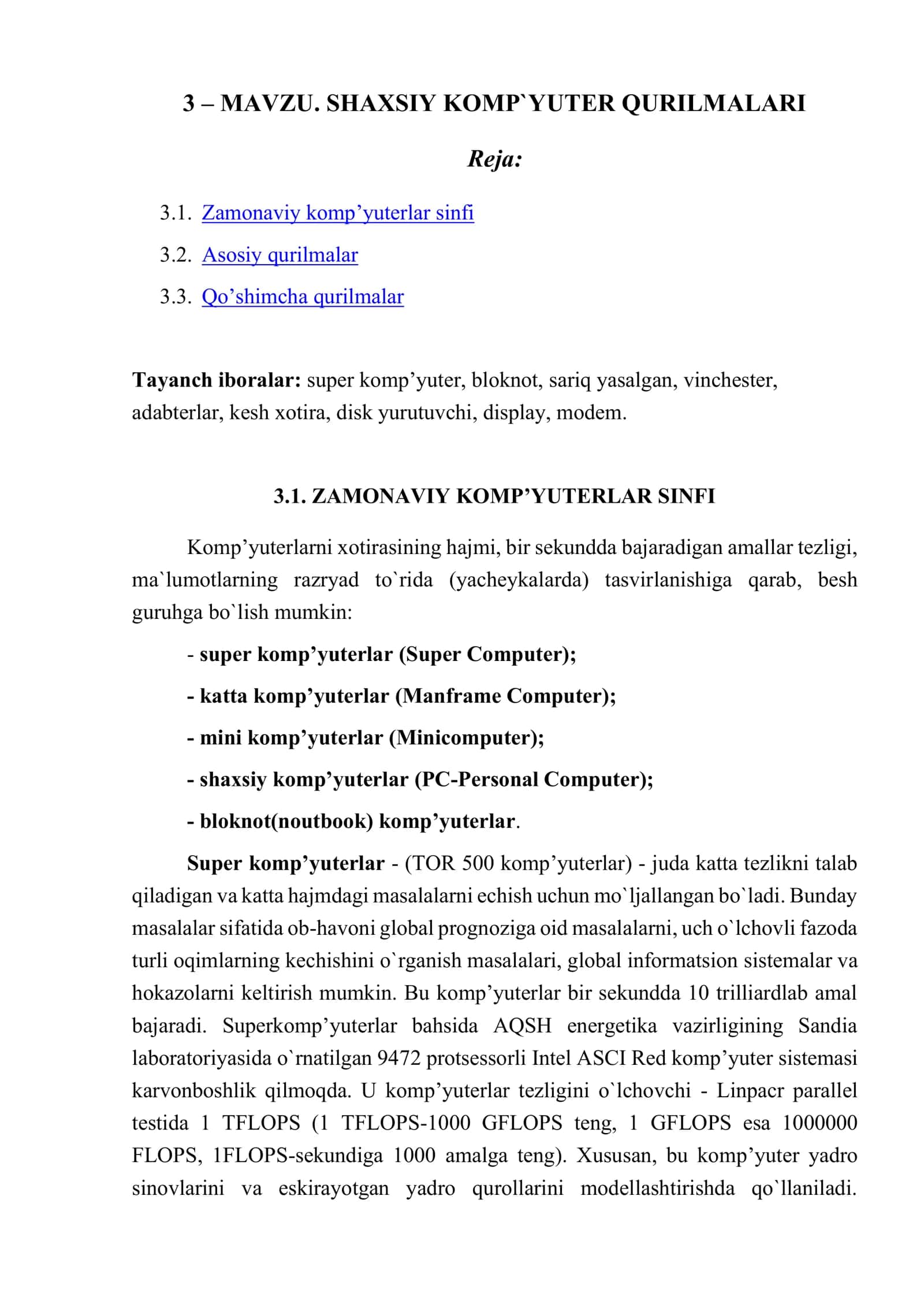Shaxsiy komp'yuter qurilmalari 1