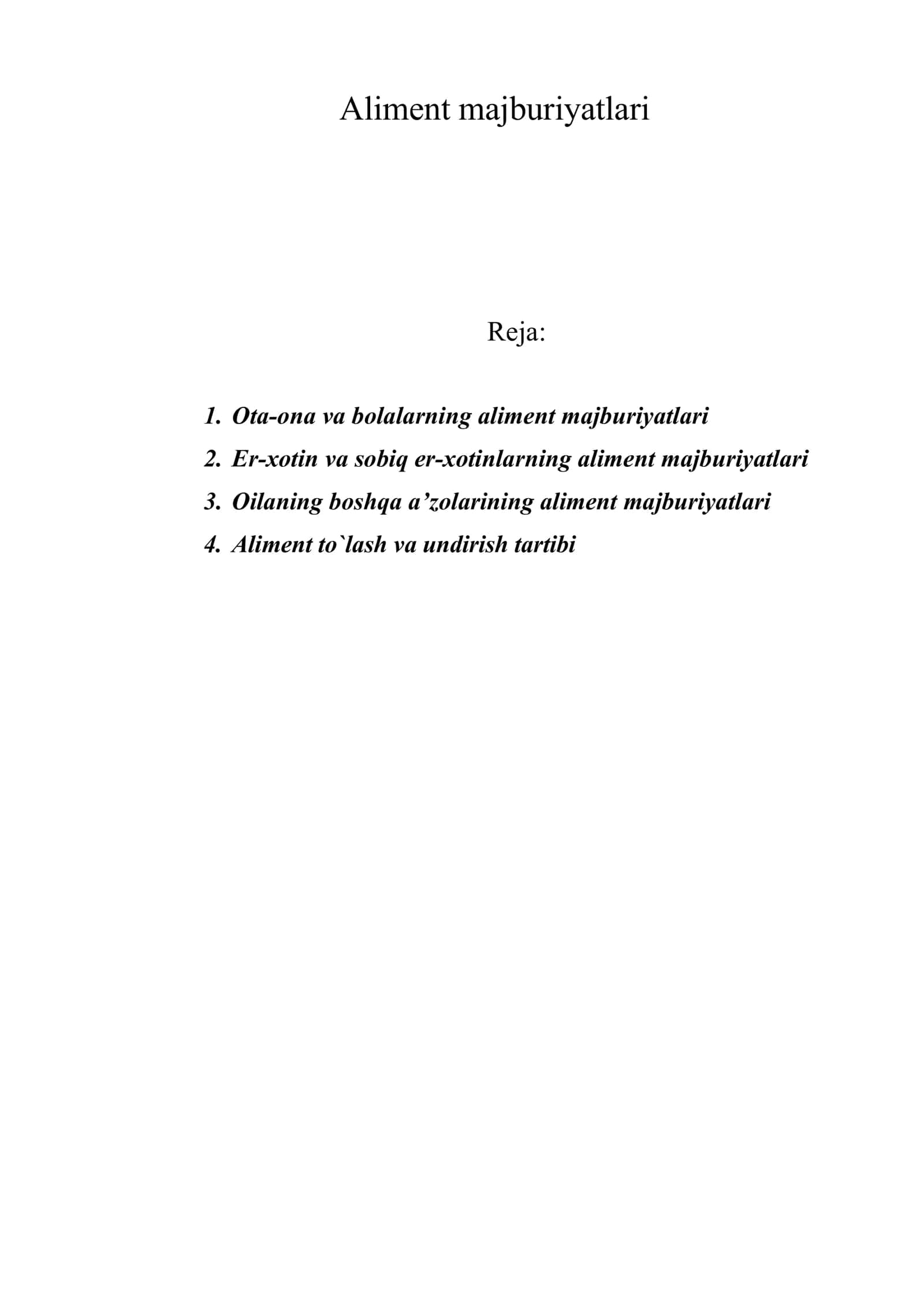 Aliment majburiyatlari 1