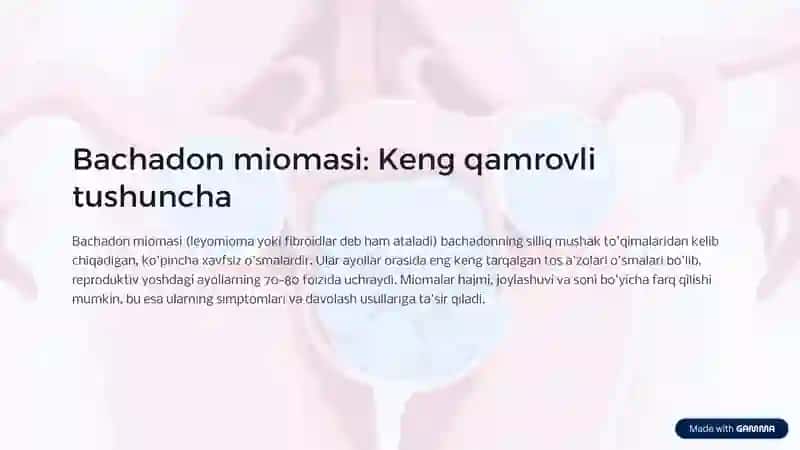 bachadon miomasi ginikalogiya
