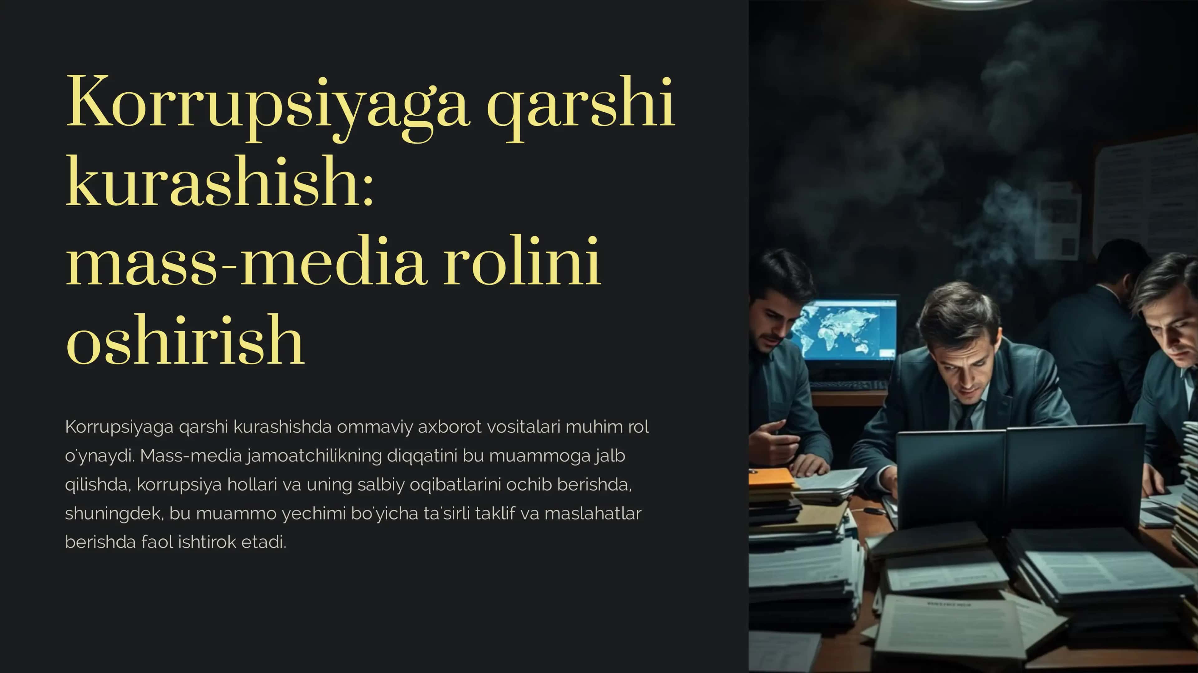Korrupsiyaga qarshi kurashish mass-media rolini oshirish 1