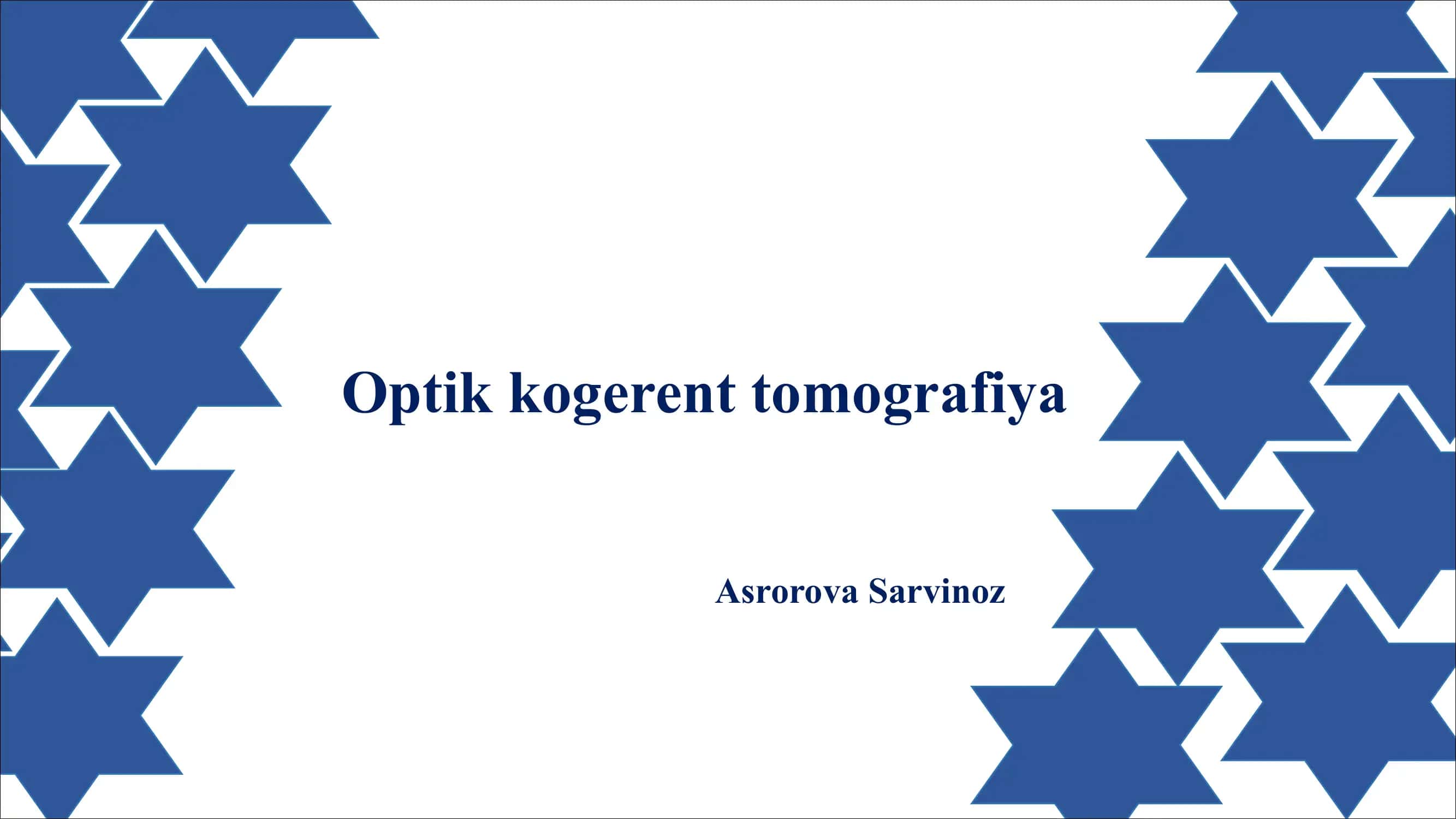 Optik kogerent tomografiya 1