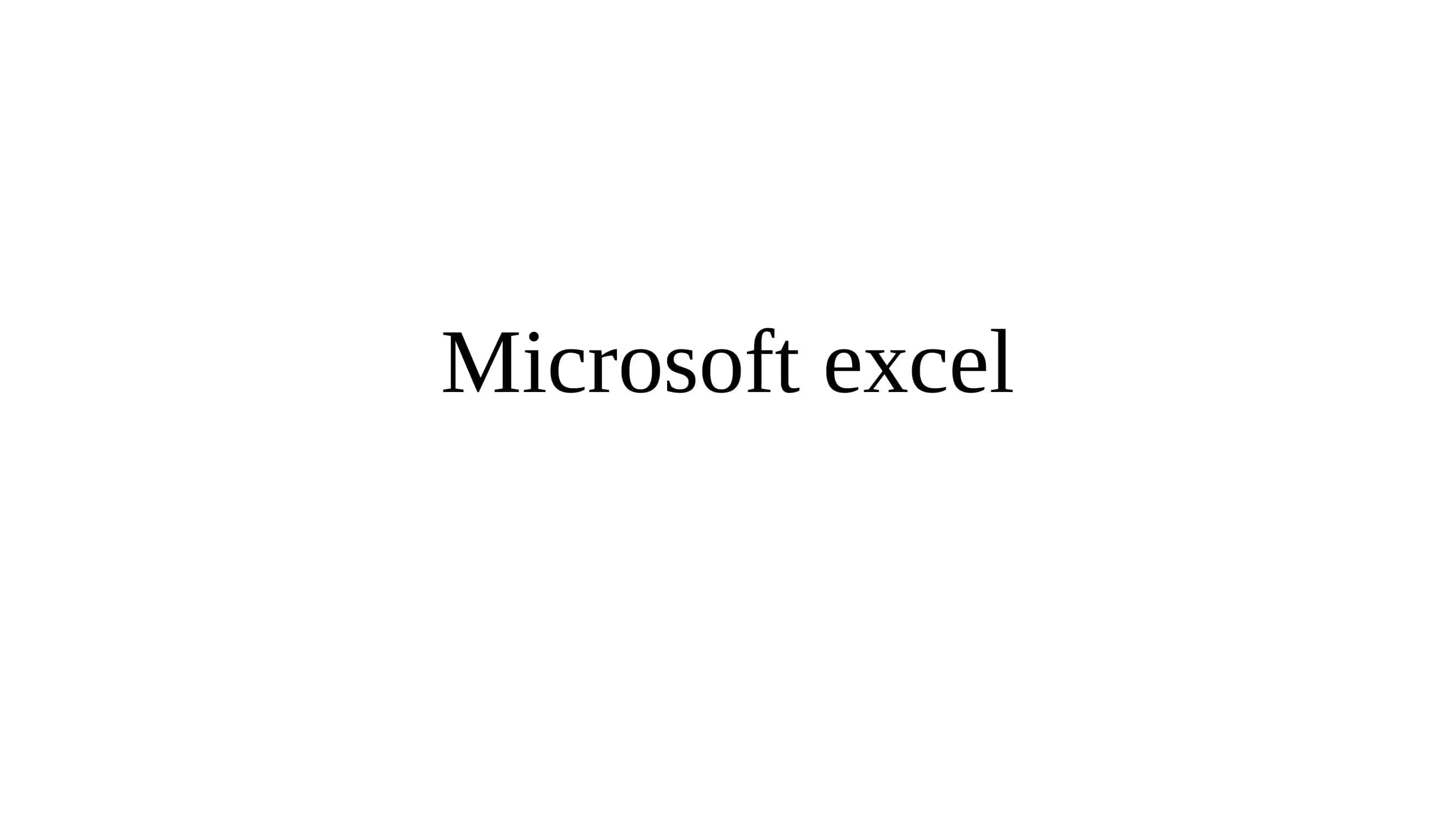 Microsoft excel 1