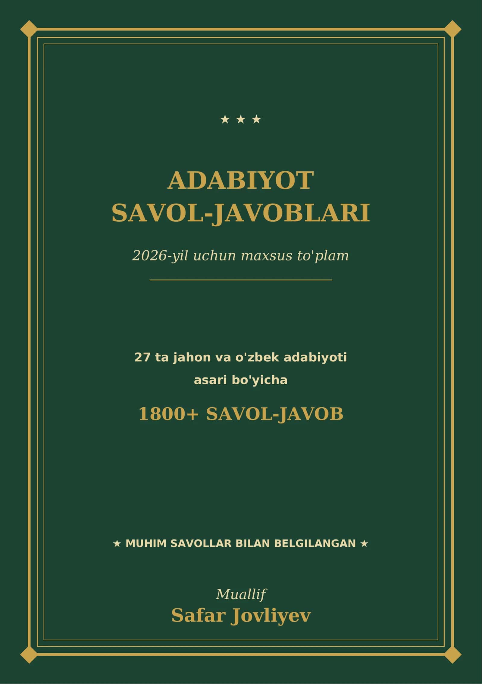 ADABIYOT SAVOL-JAVOBLARI 1