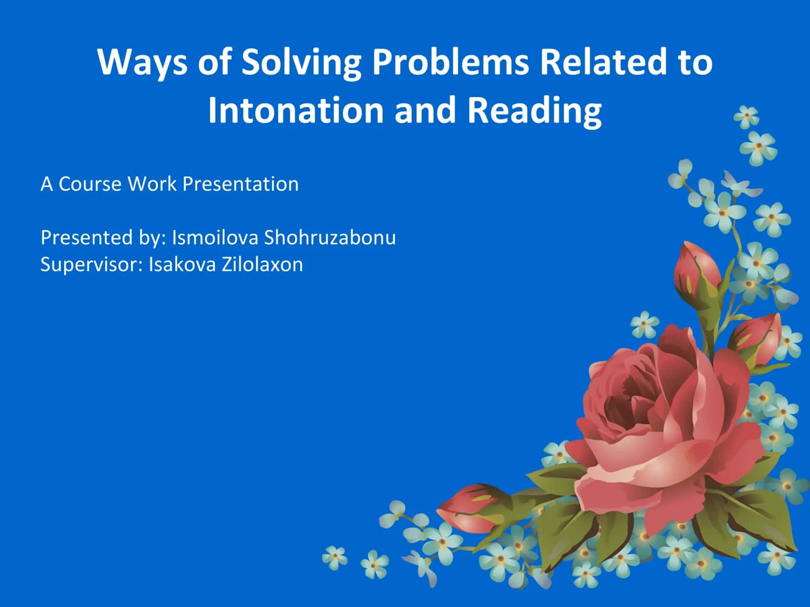 Intonation and Reading Speed in English Learning 1