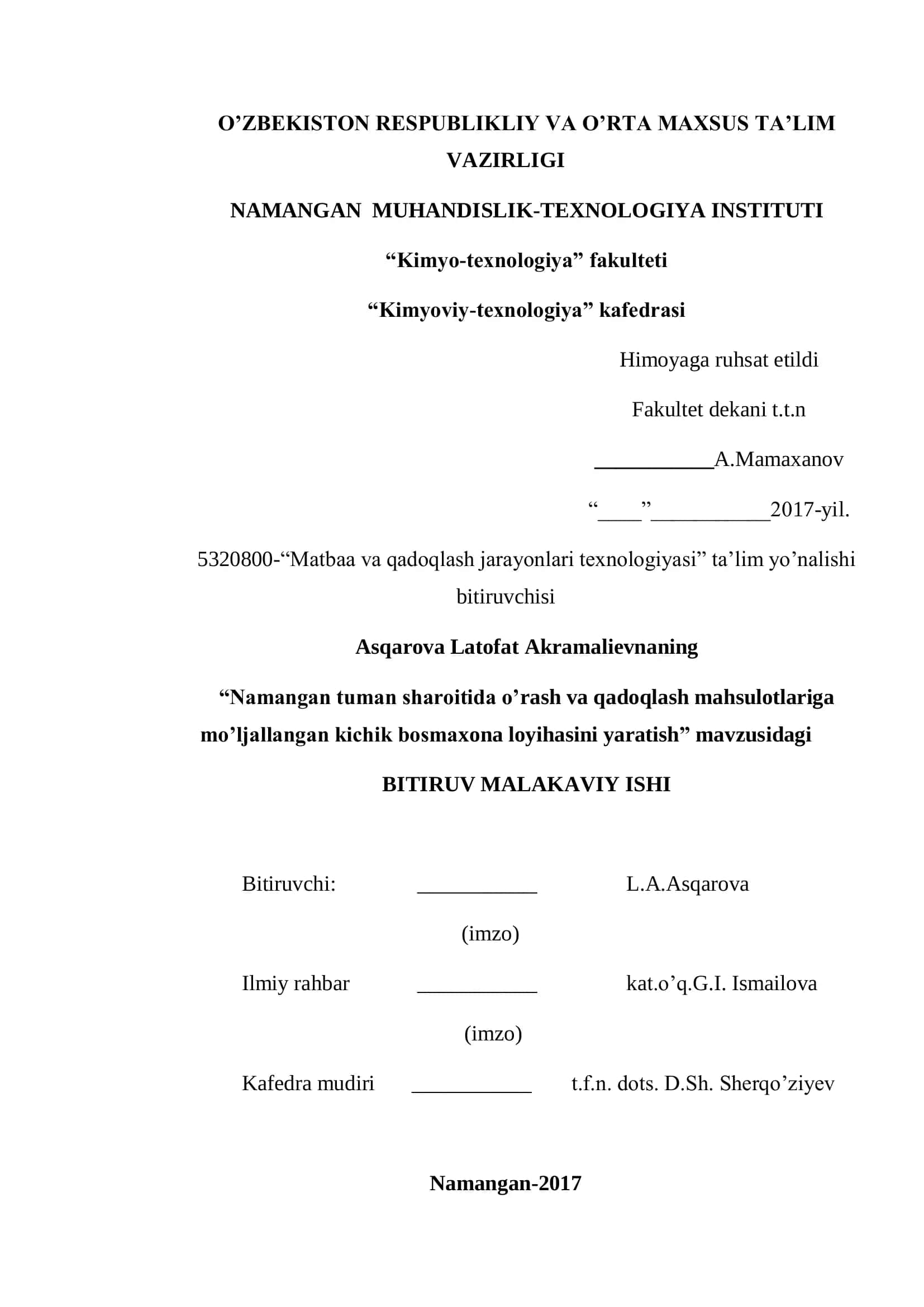 Namangan Muhandislik-TEXNOLOGIYA 1