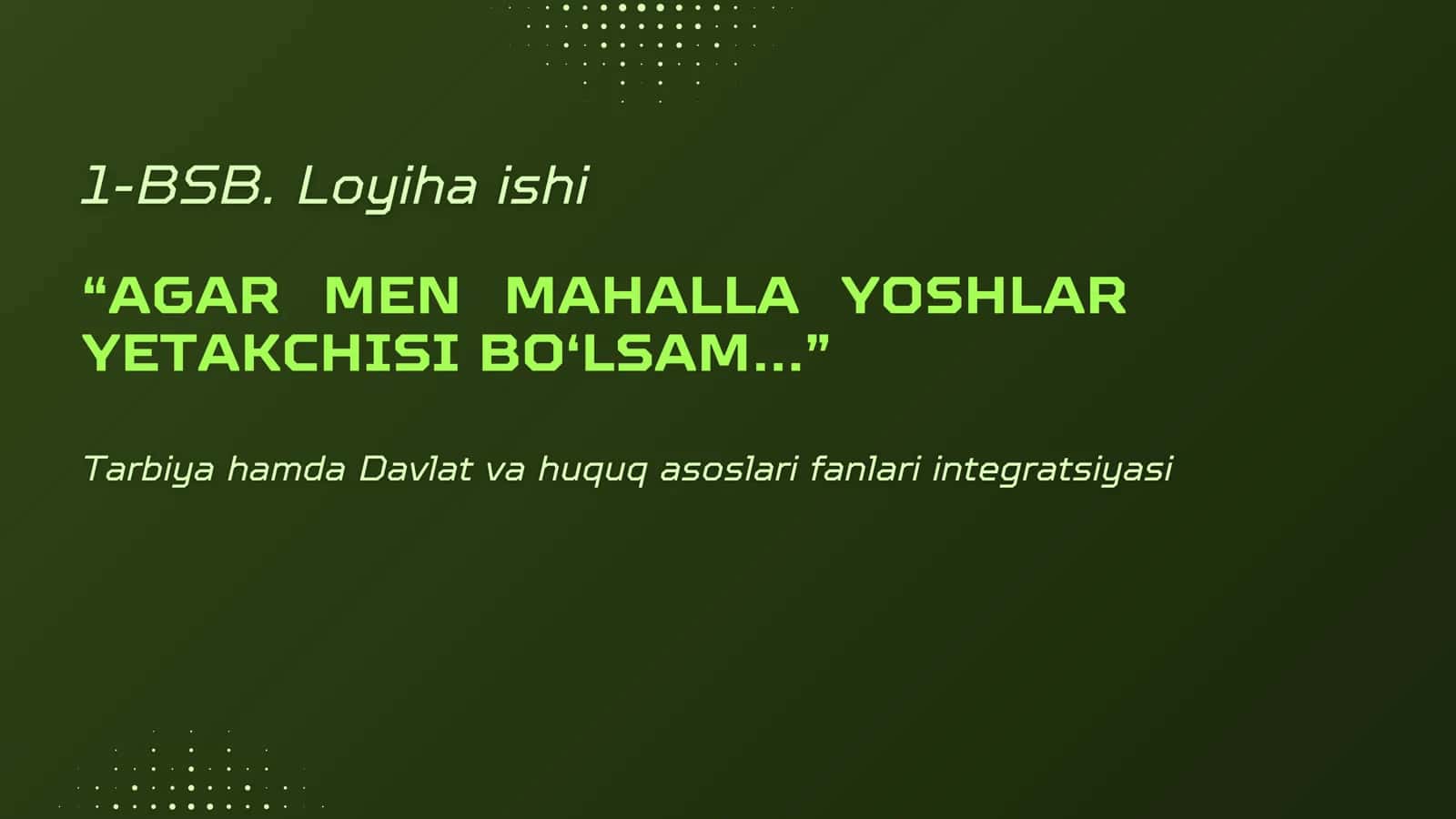 Loyiha ishi 1