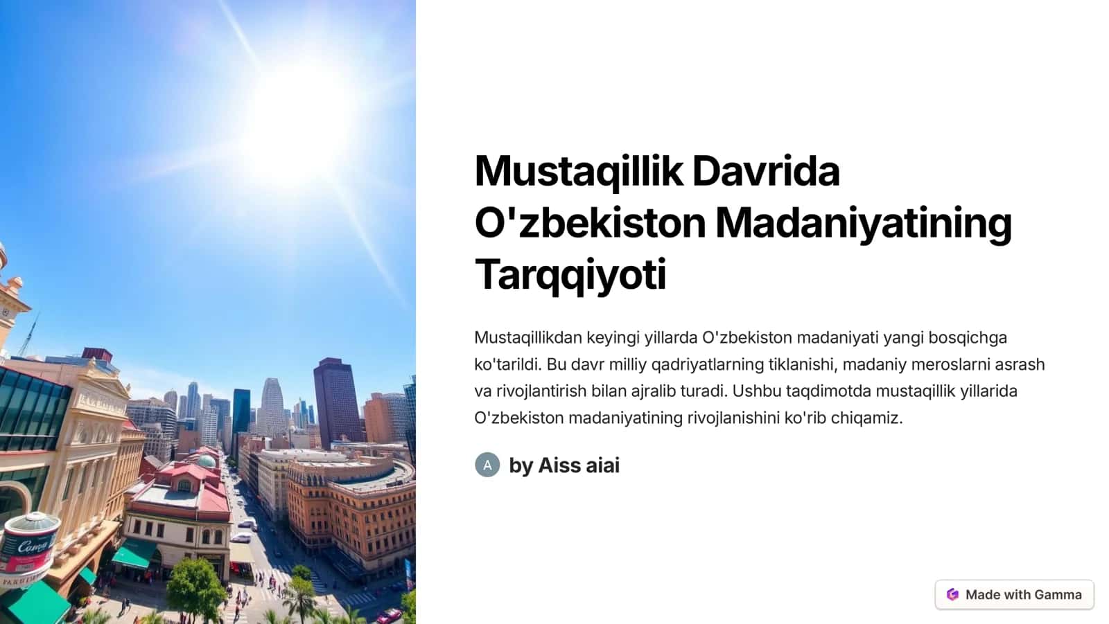 Mustaqillik Davrida 1