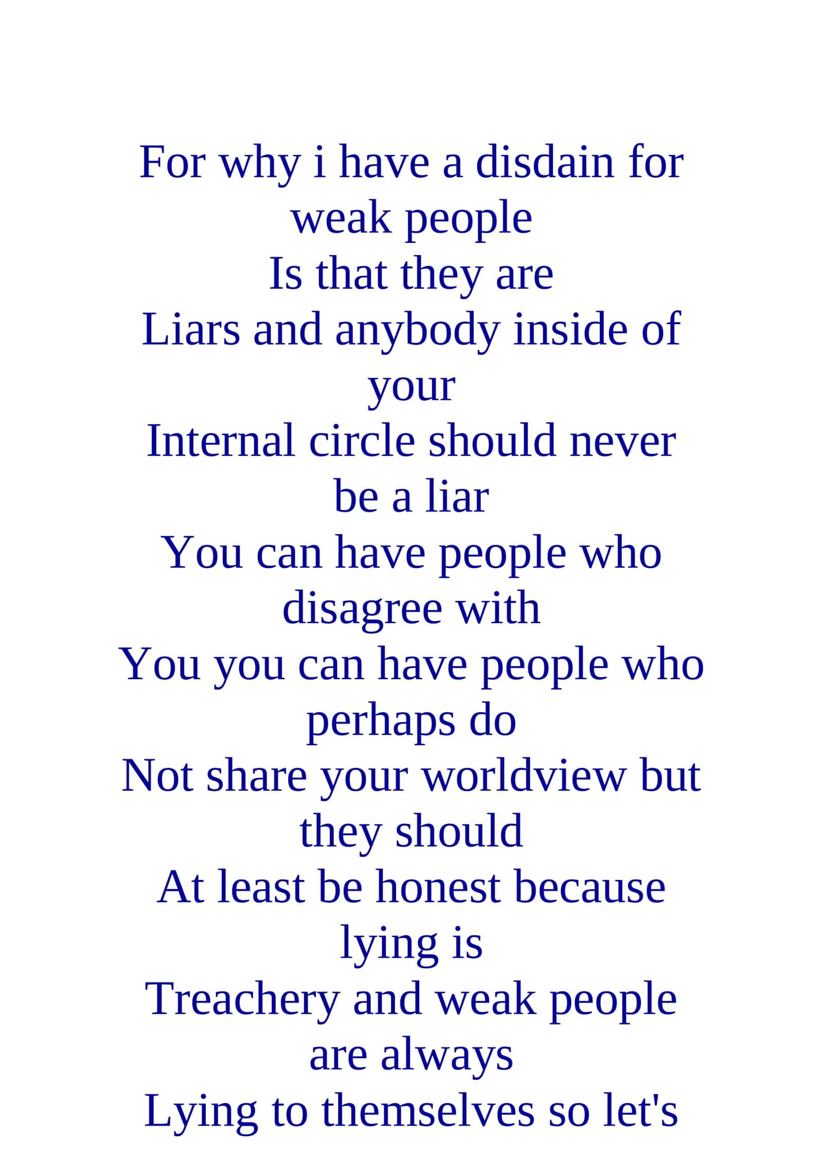 Dishonesty in Weakness 1