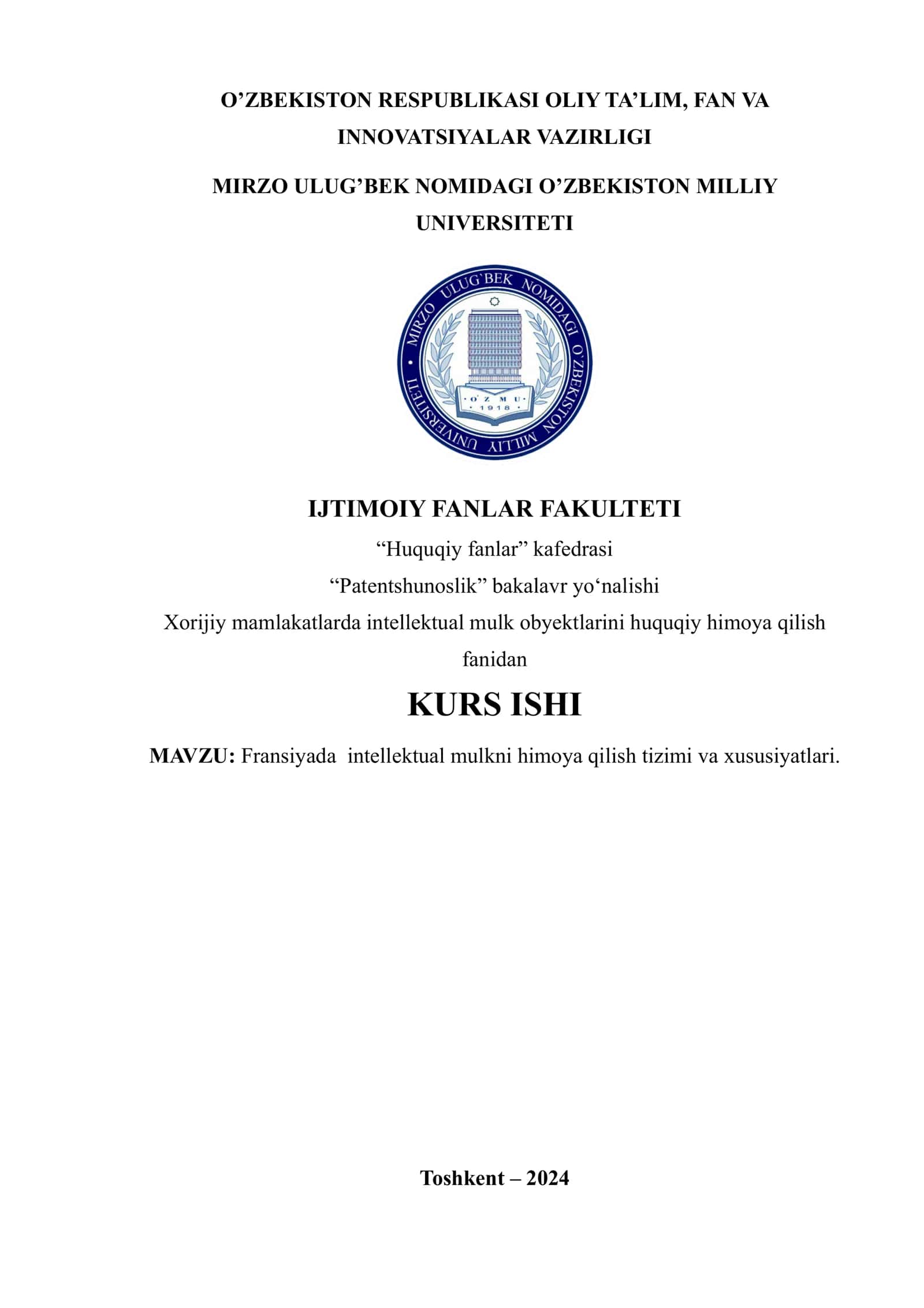 Fransiyada intellektual mulkni himoya qilish tizimi va xususiyatlari 1