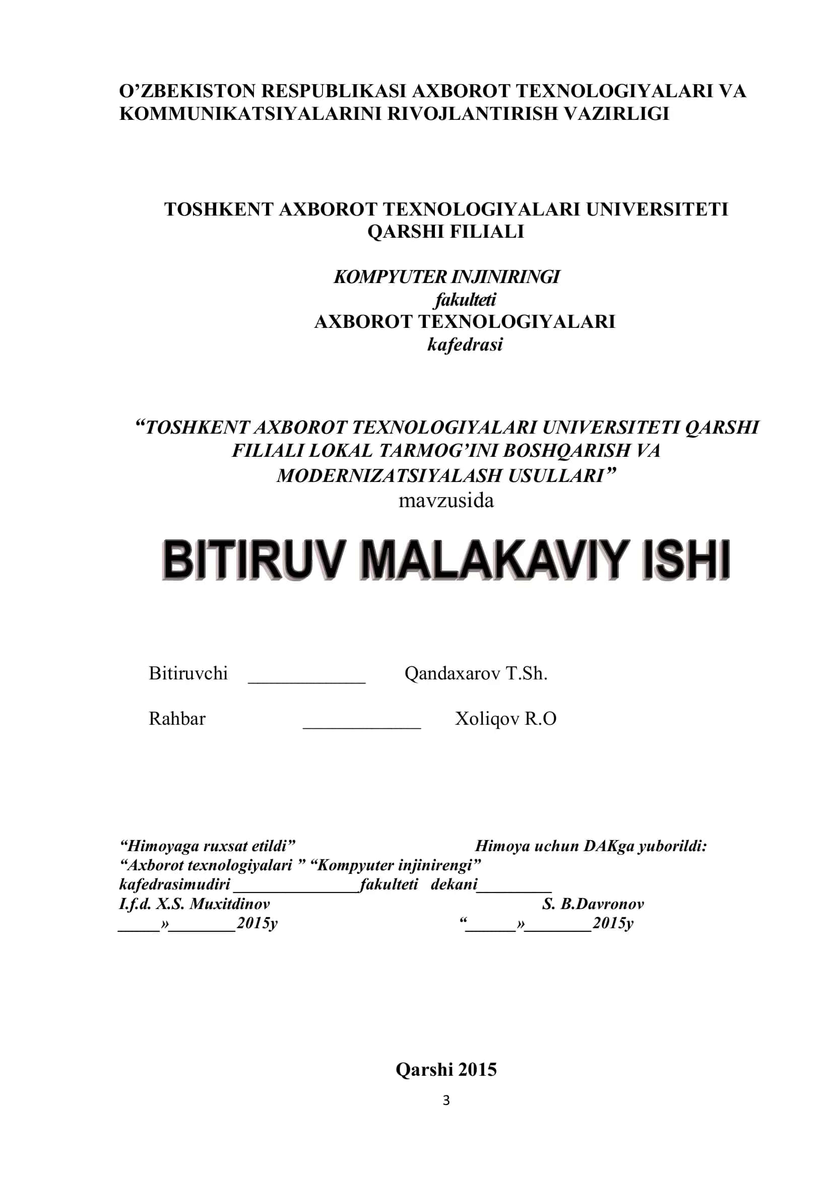 Lokal tarmoqni boshqarish va modernizatsiyalash usullari 1