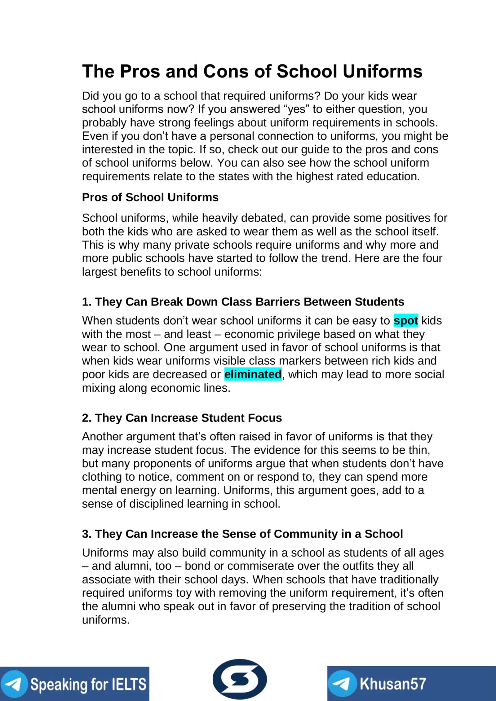 Pros and Cons of School Uniforms 1