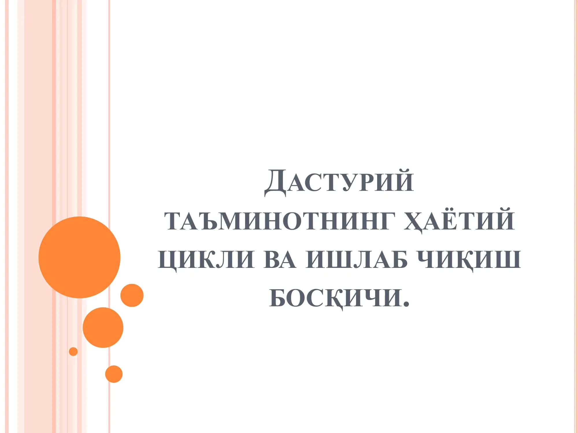 ДАСТУРИЙ ТАЪМИНОТНИНГ ҲАЁТИЙ ЦИКЛИ 1
