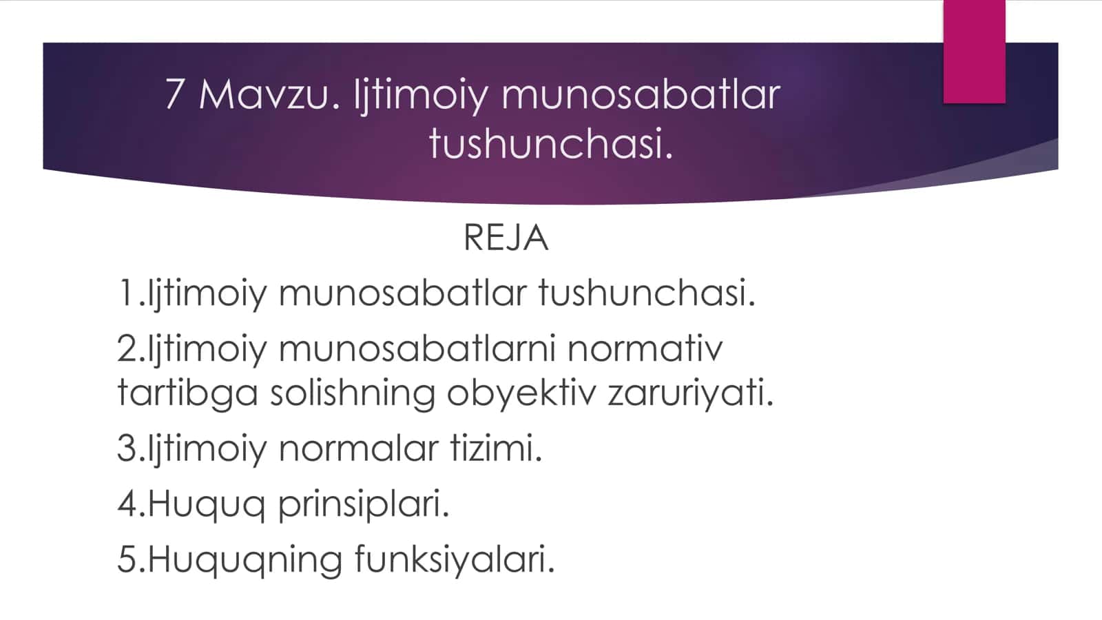 Ijtimoiy munosabatlar tushunchasi 1