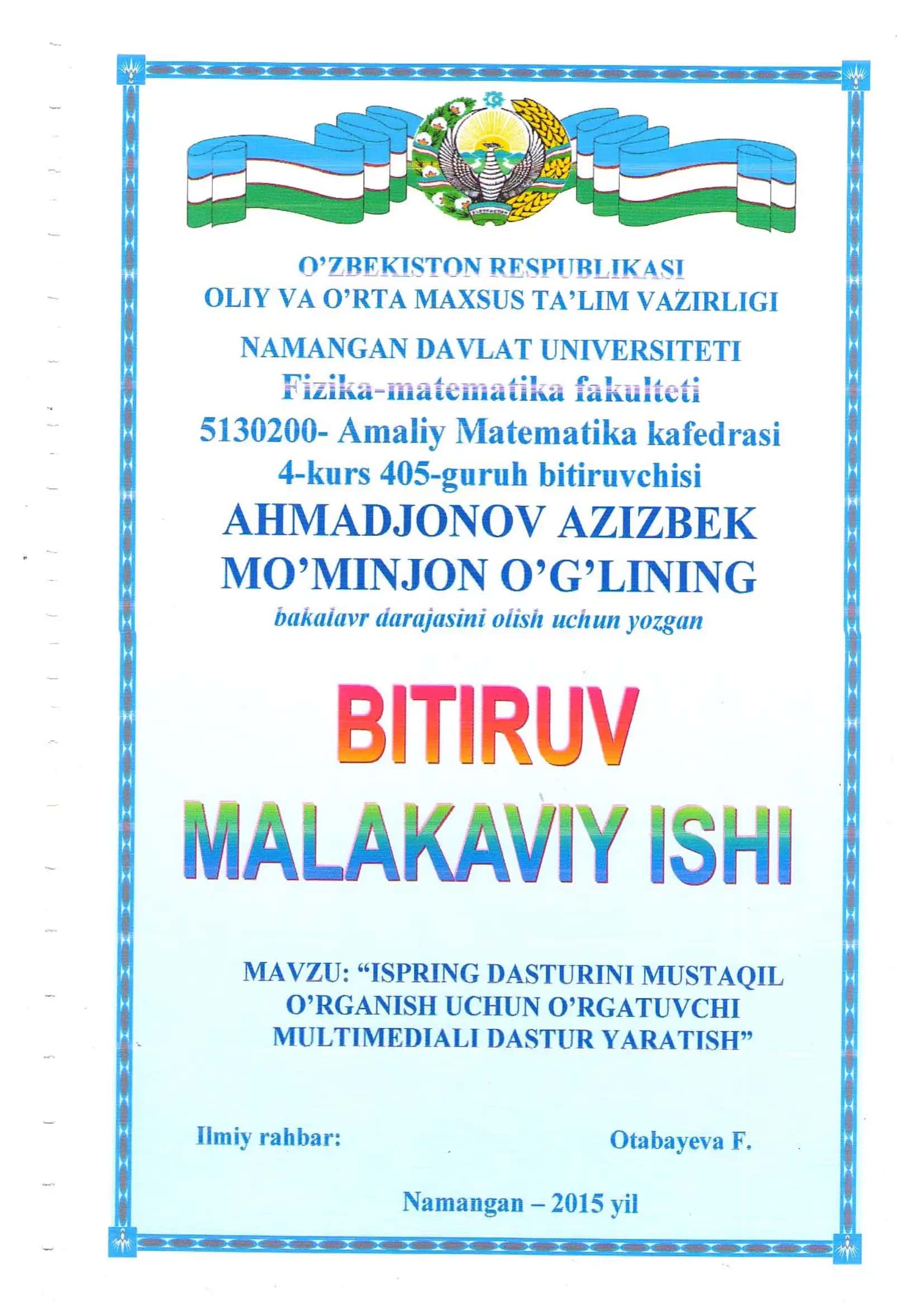 Kadrlar tayyorlash milliy dasturi 1