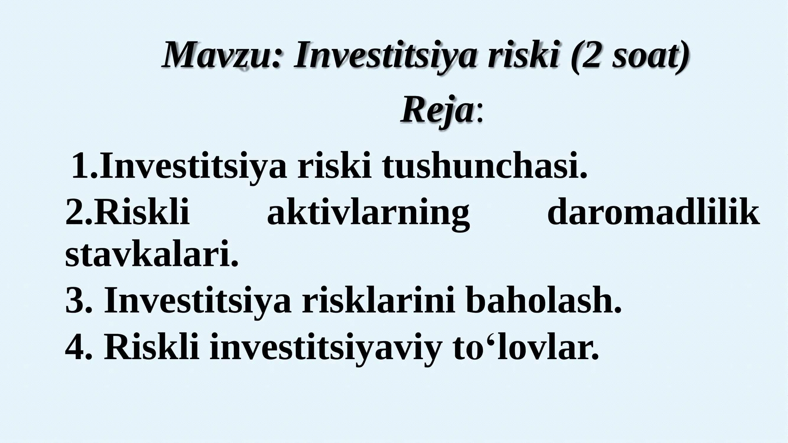 Investitsiya riski 1