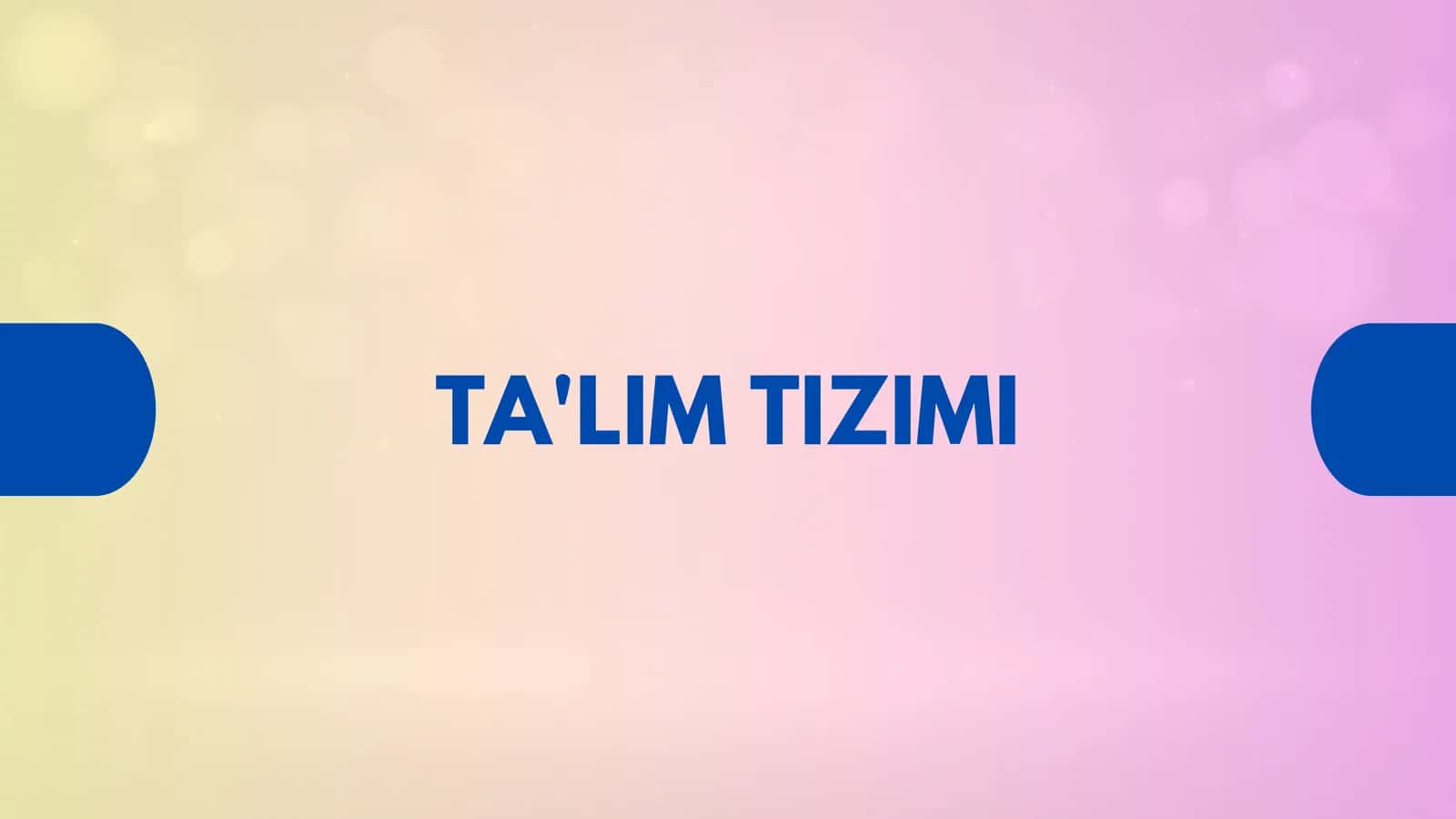 TA'LIM TIZIMI 1
