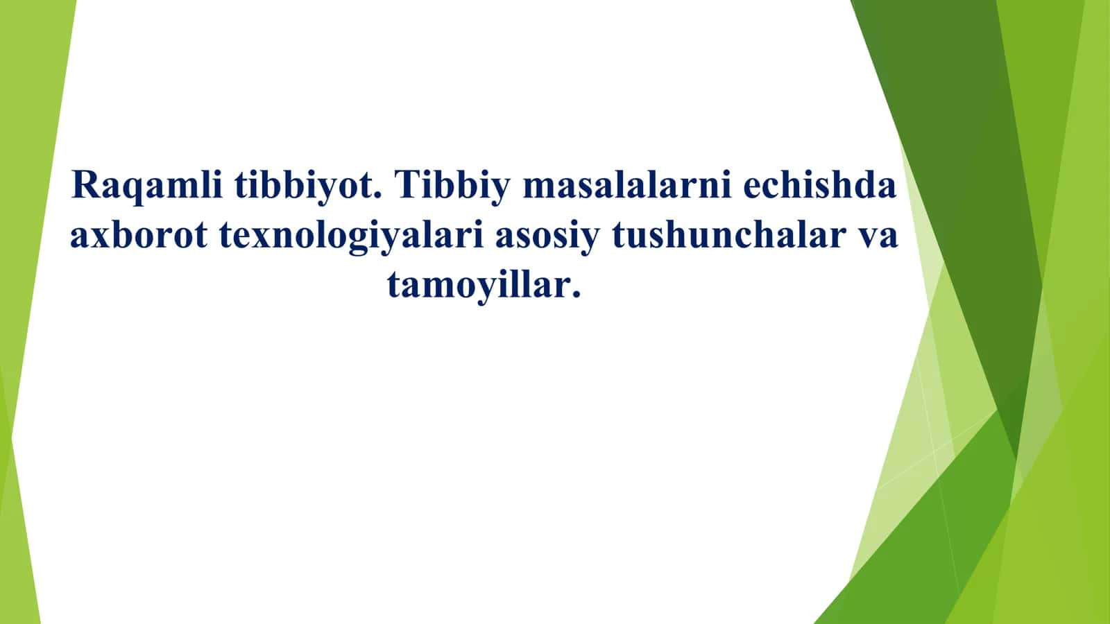 Raqamli Tibbiyot 1