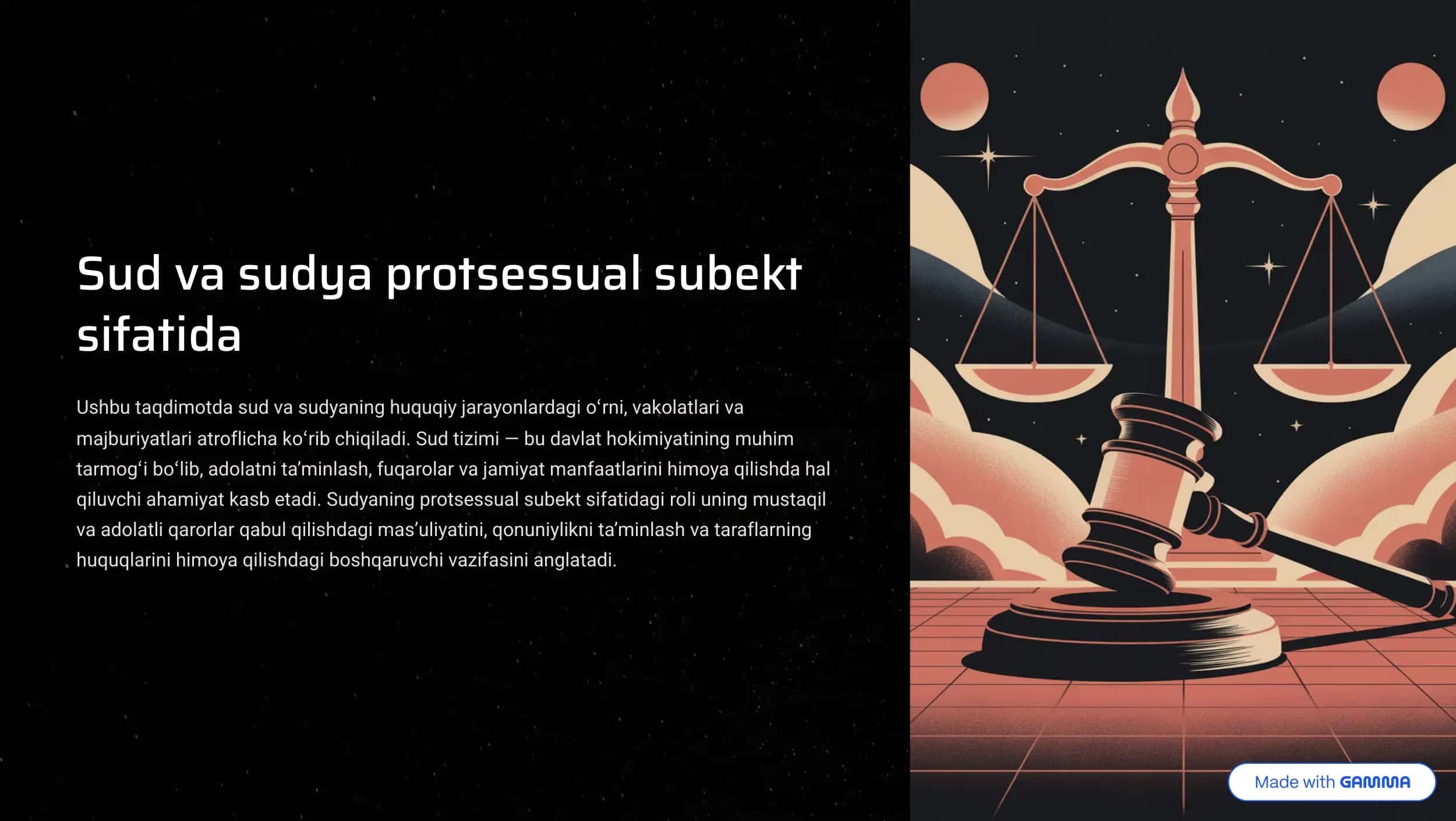 Sud va sudya protsessual subektlar 1