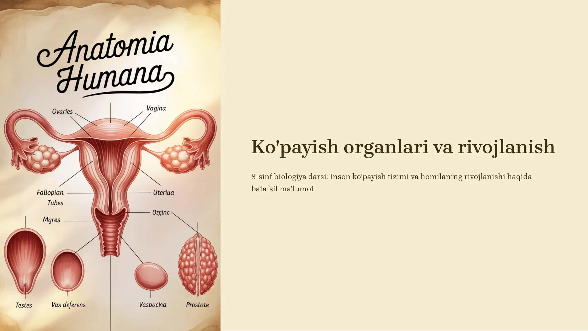 Ko'payish organlari va rivojlanish 1