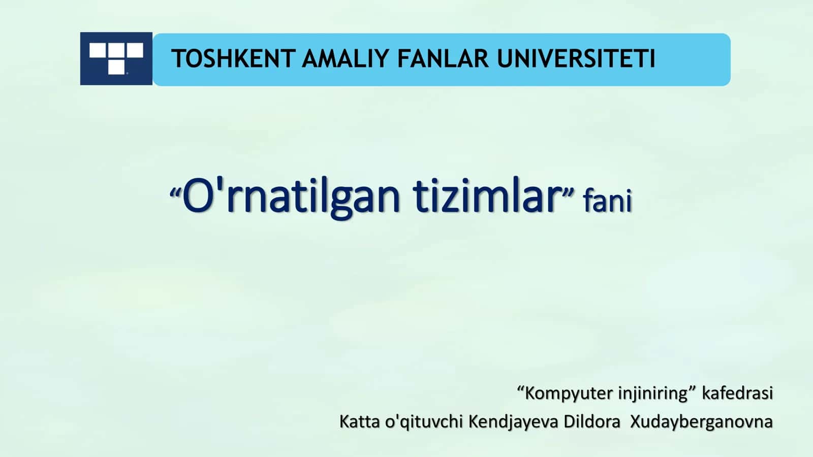 O'rnatilgan tizimlar 1