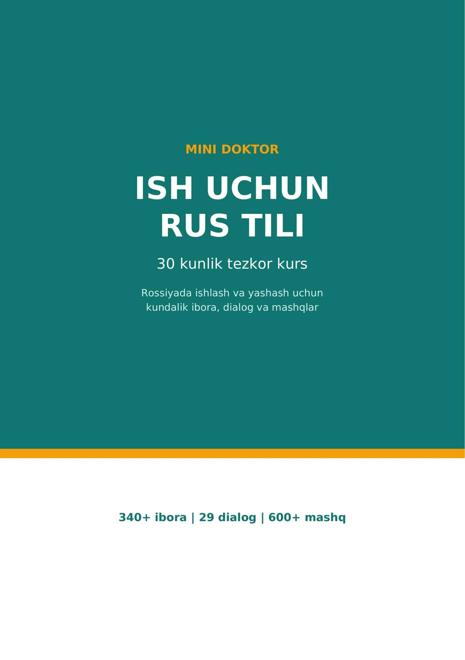 ISH UCHUN RUS TILI 30 kunlik tezkor kurs 1