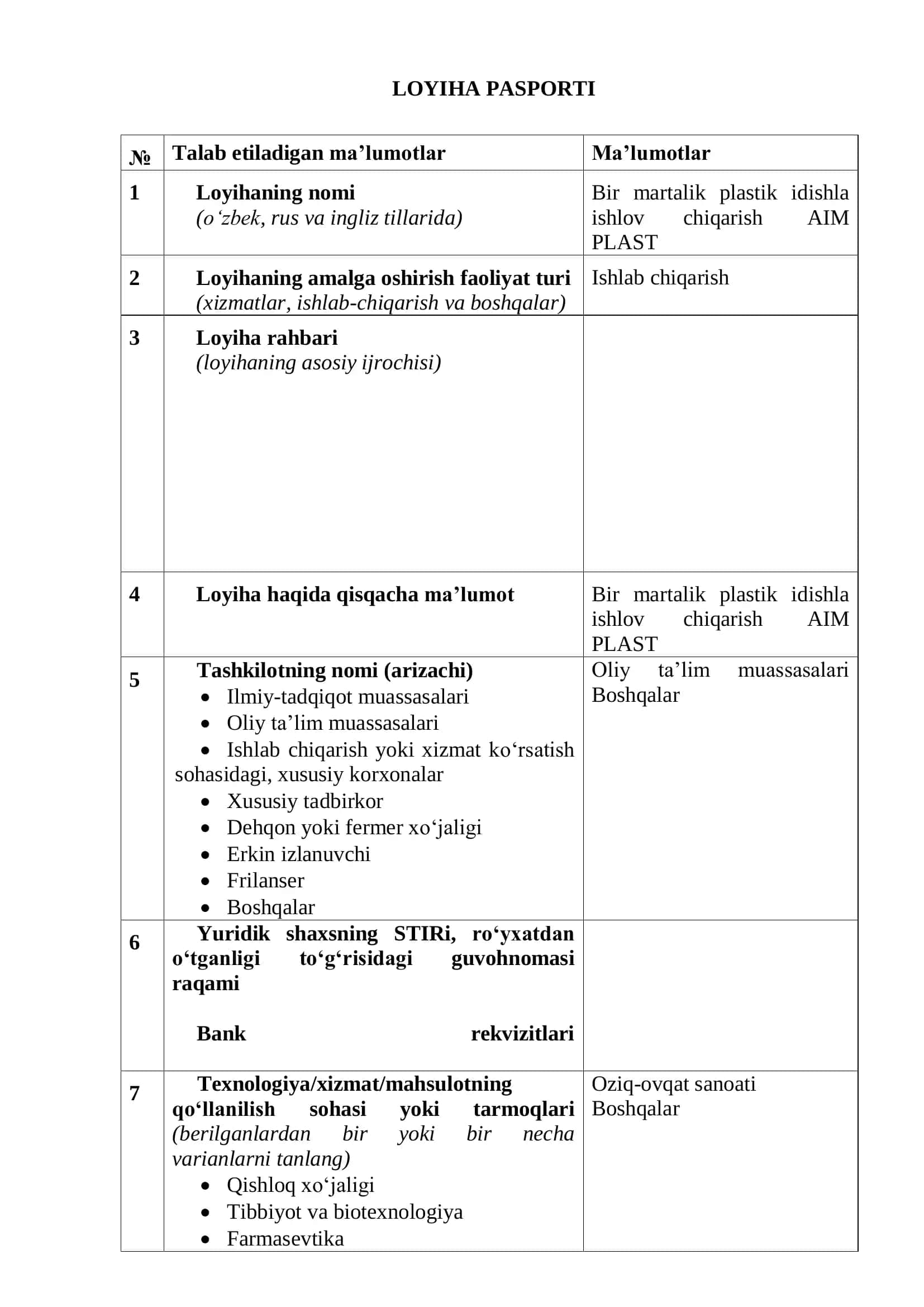 Bir martalik plastik idishlar ishlab chiqarish 1