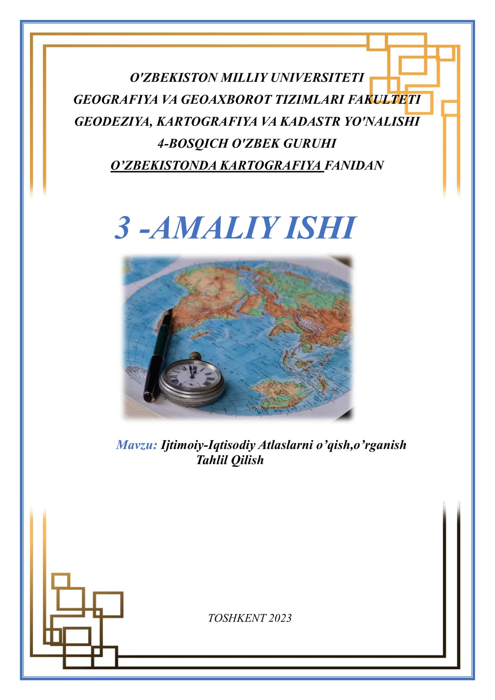 Ijtimoiy-Iqtisodiy Atlaslarni o’qish,o’rganish Tahlil Qilish 1