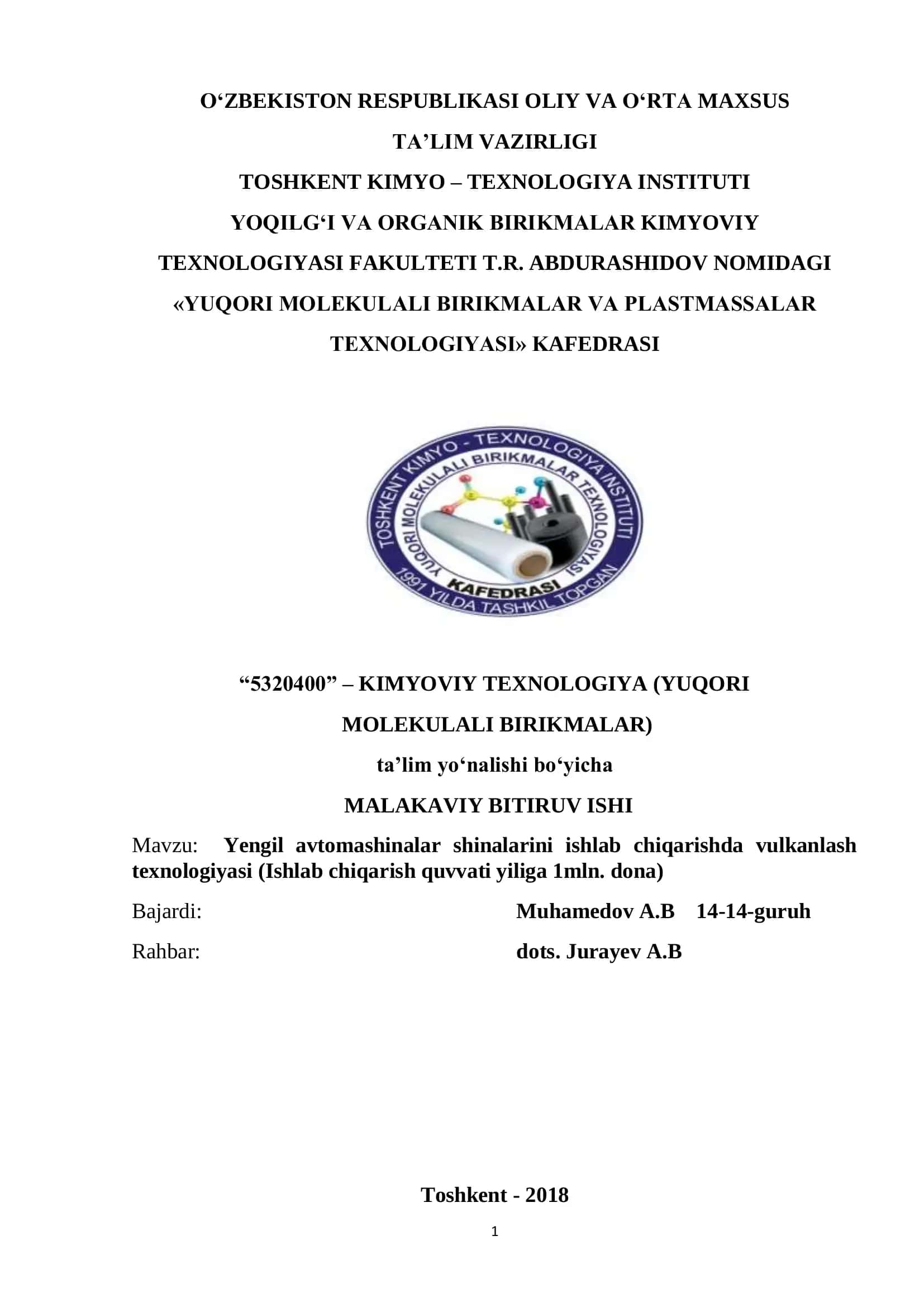 Yengil avtomashinalar shinalarini ishlab chiqarishda vulkanlash texnologiyasi 1