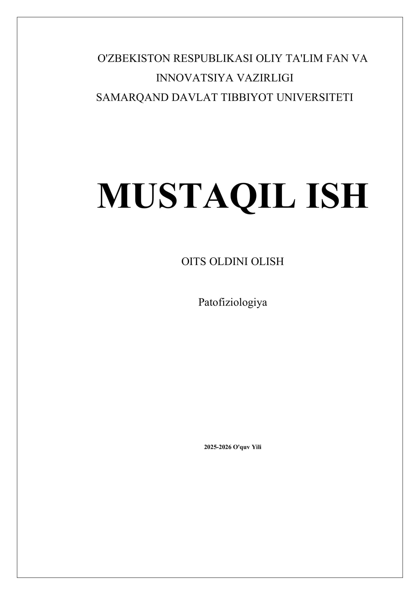 Oitsni oldini olish 1
