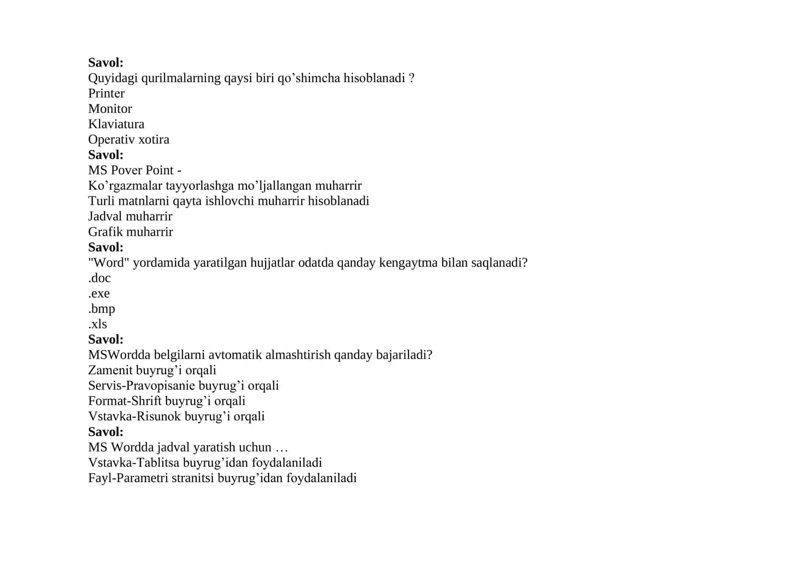 MS Word 1