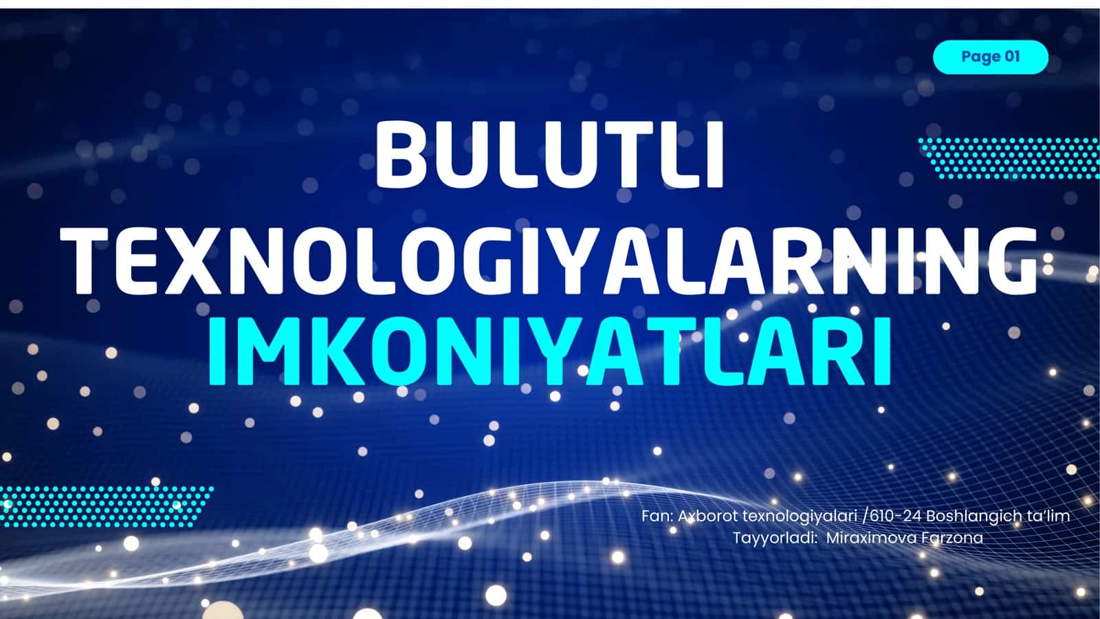 Bulutli texnalogiyalarning imkoniyatlari 1