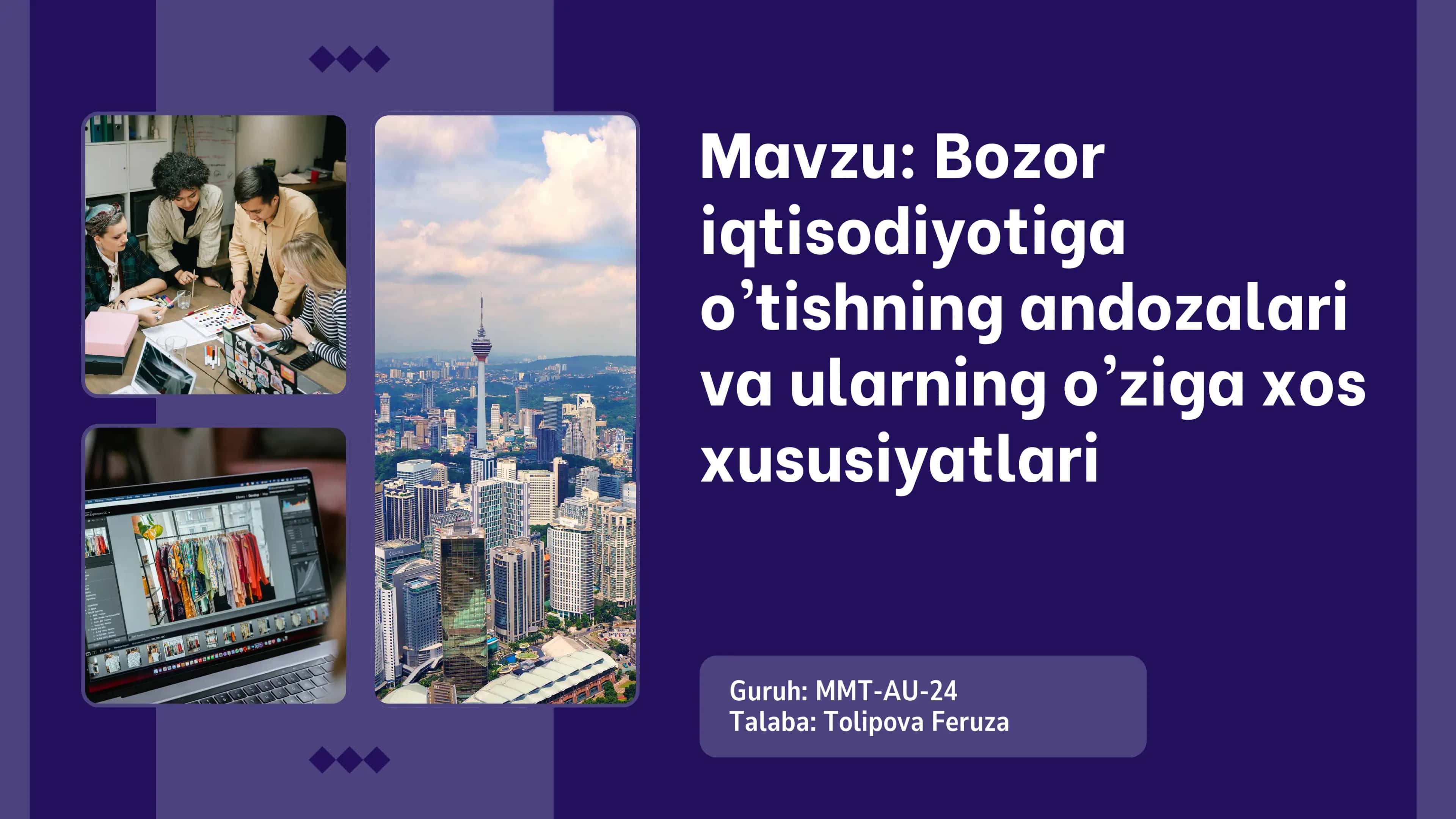 Bozor iqtisodiyotiga o’tishning andozalari va ularning o’ziga xos xususiyatlari | slayd 1