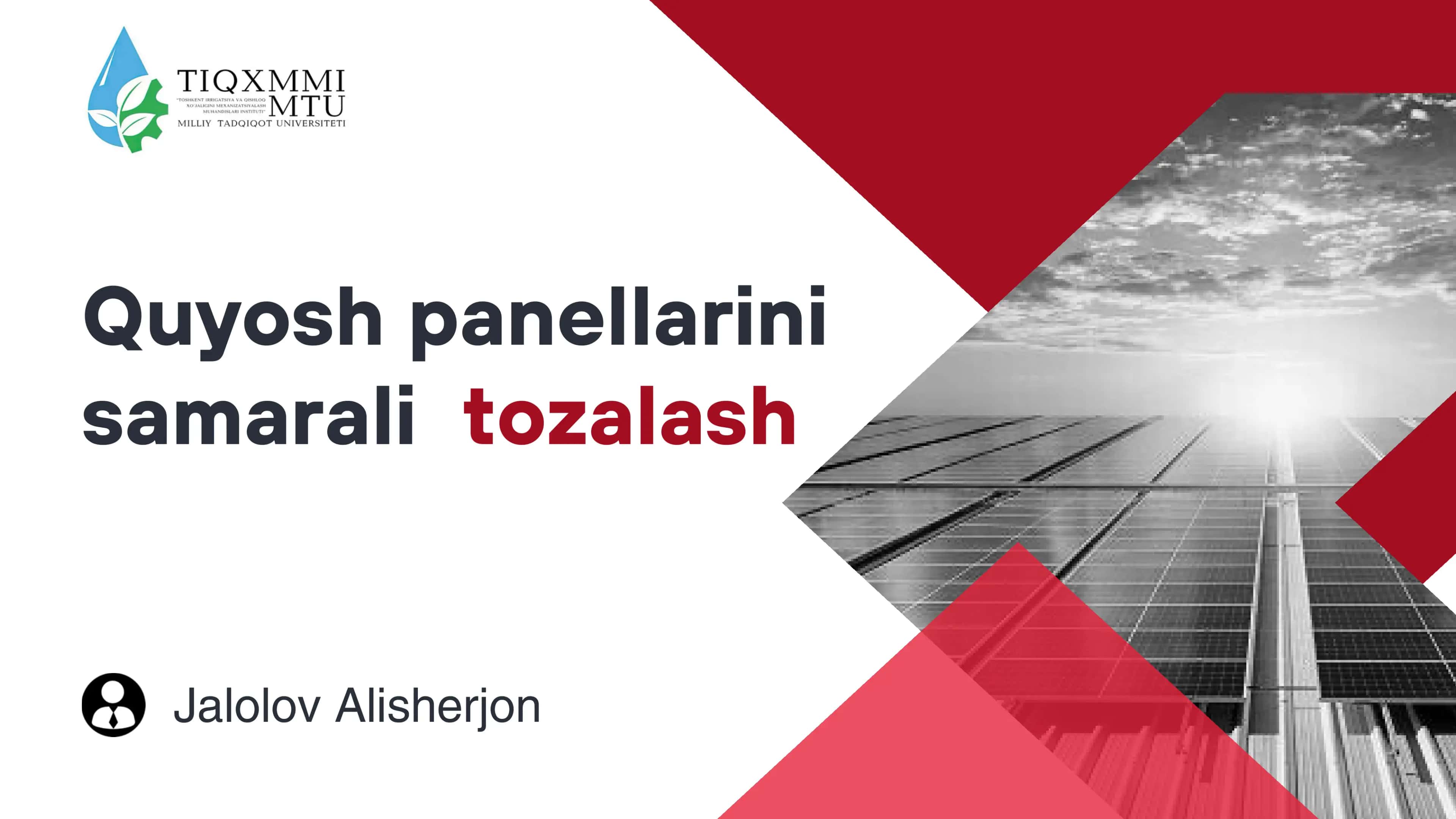Quyosh panellarini sozlash 1