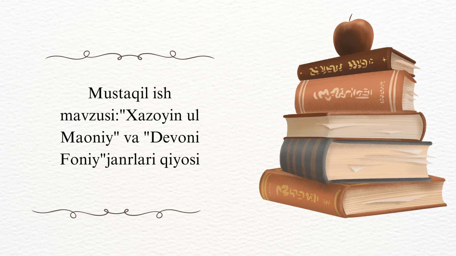 Xazoyin ul Maoniy va Devoni Foniyjanrlari qiyosi 1