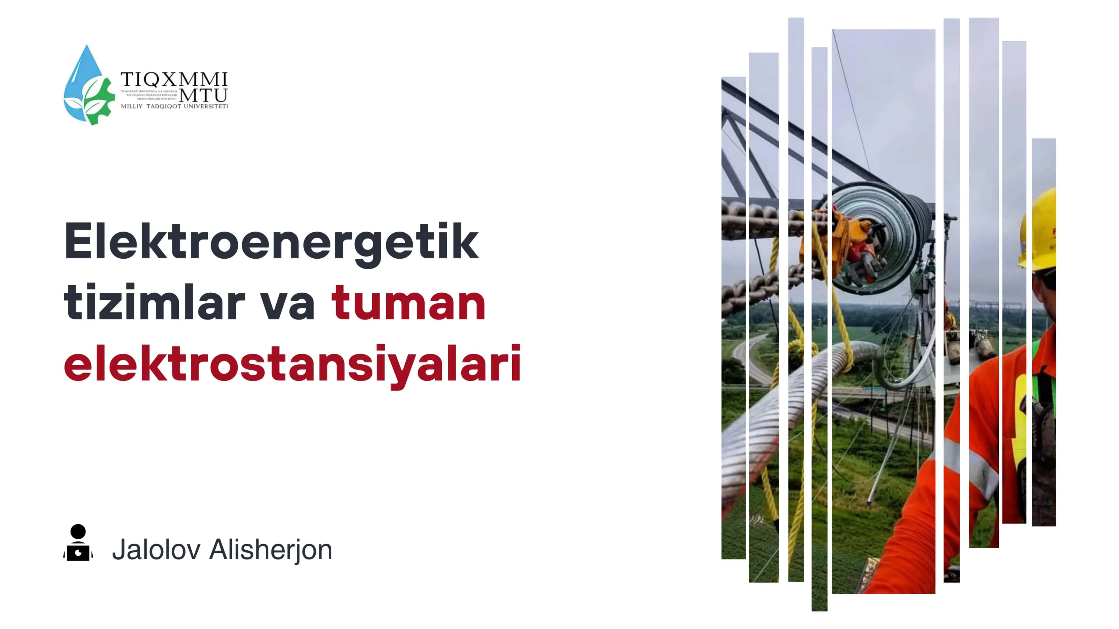 Elektroenergetik tizimlar 1