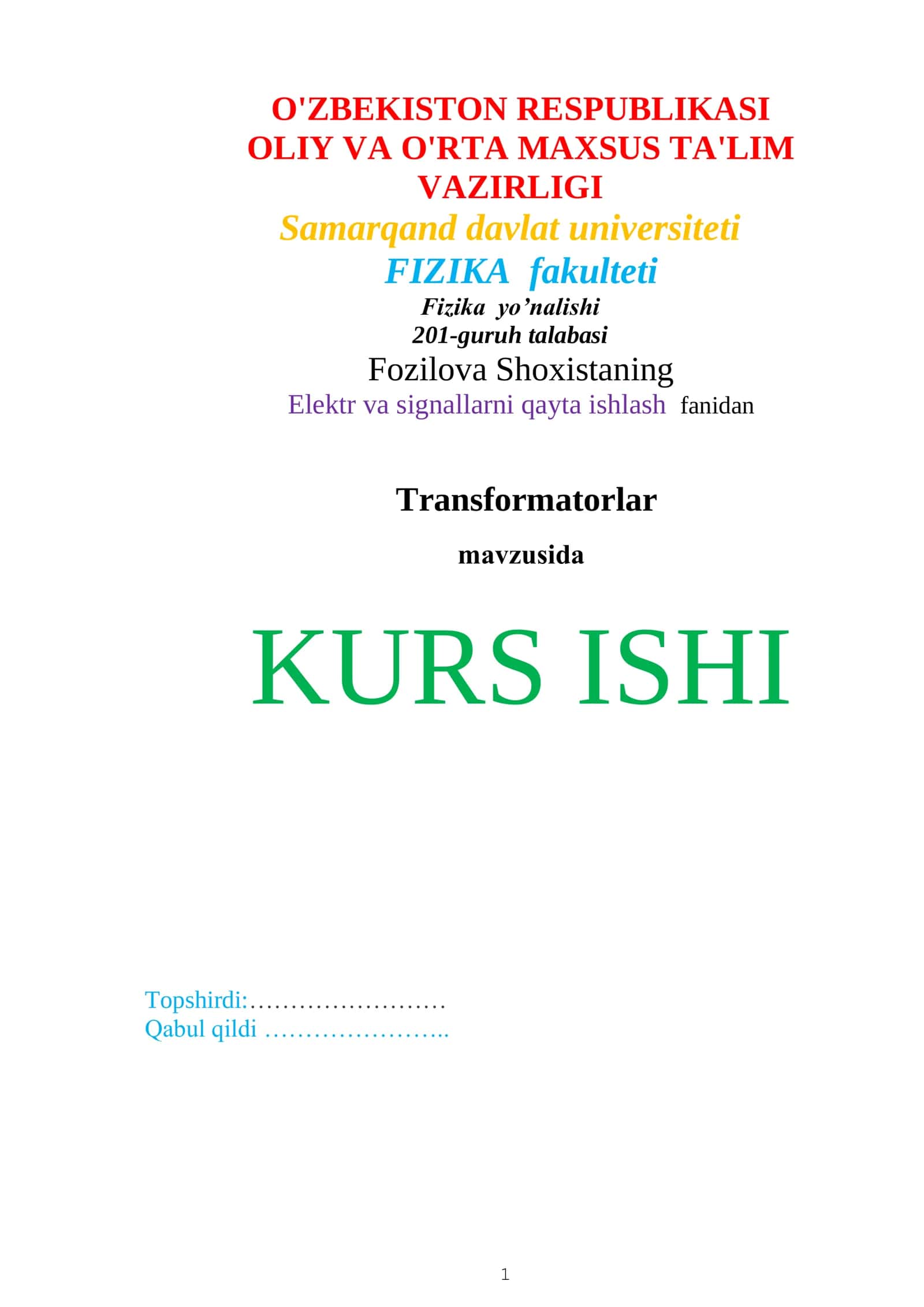 Transformatorlar 1