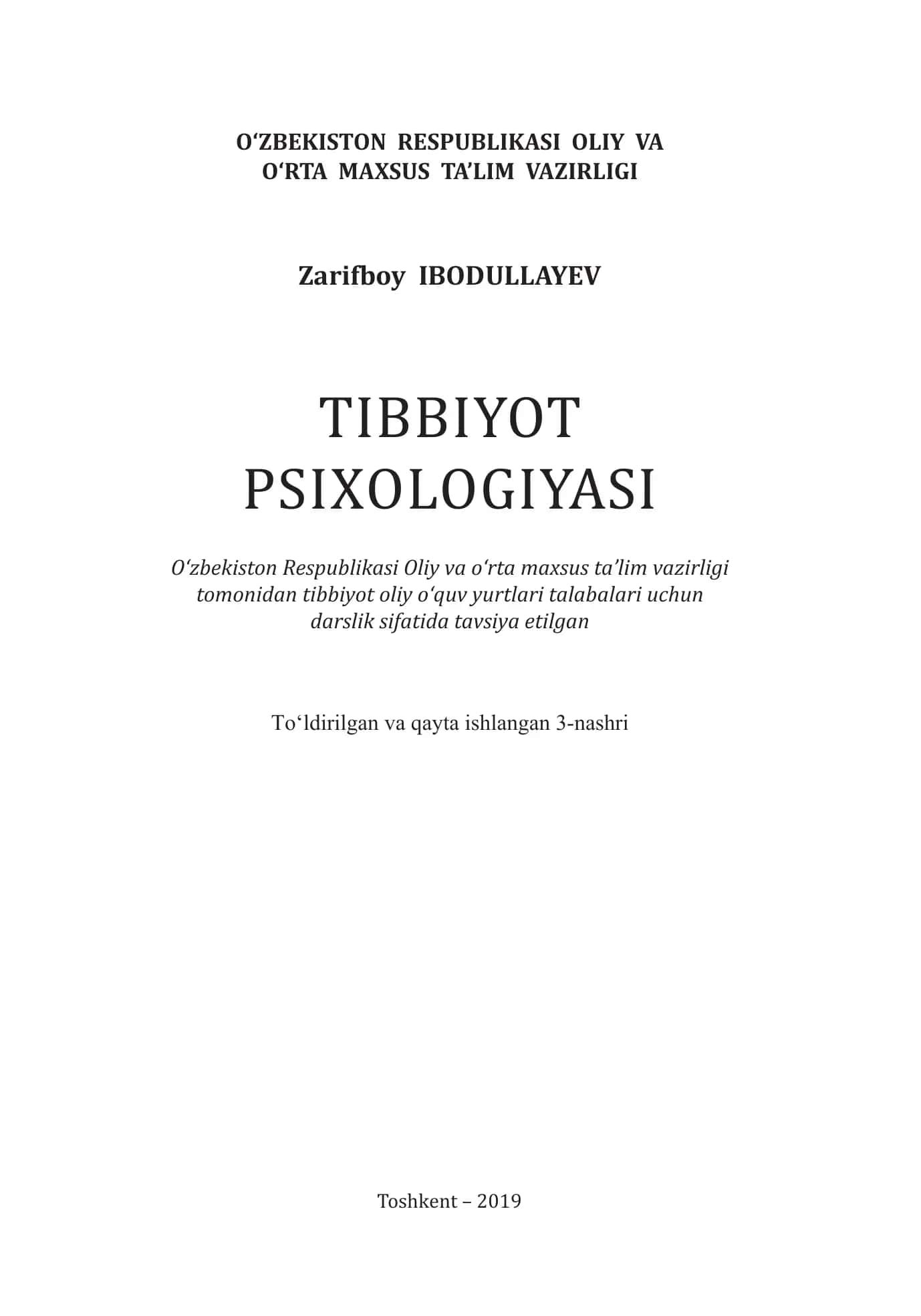 Tibbiyot Psixologiyasi 1