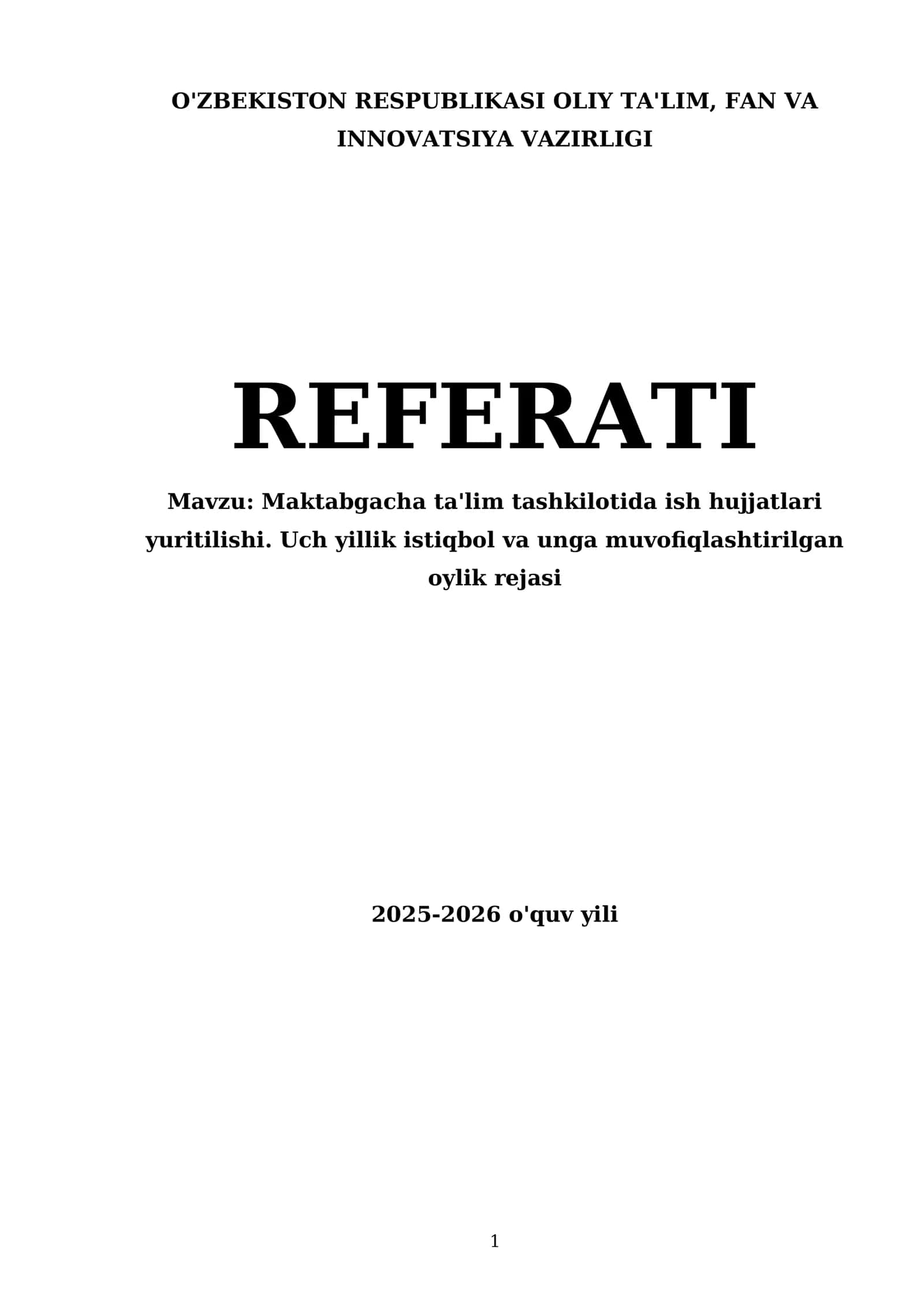 Maktabgacha ta'limda ish hujjatlari yuritilishi 1