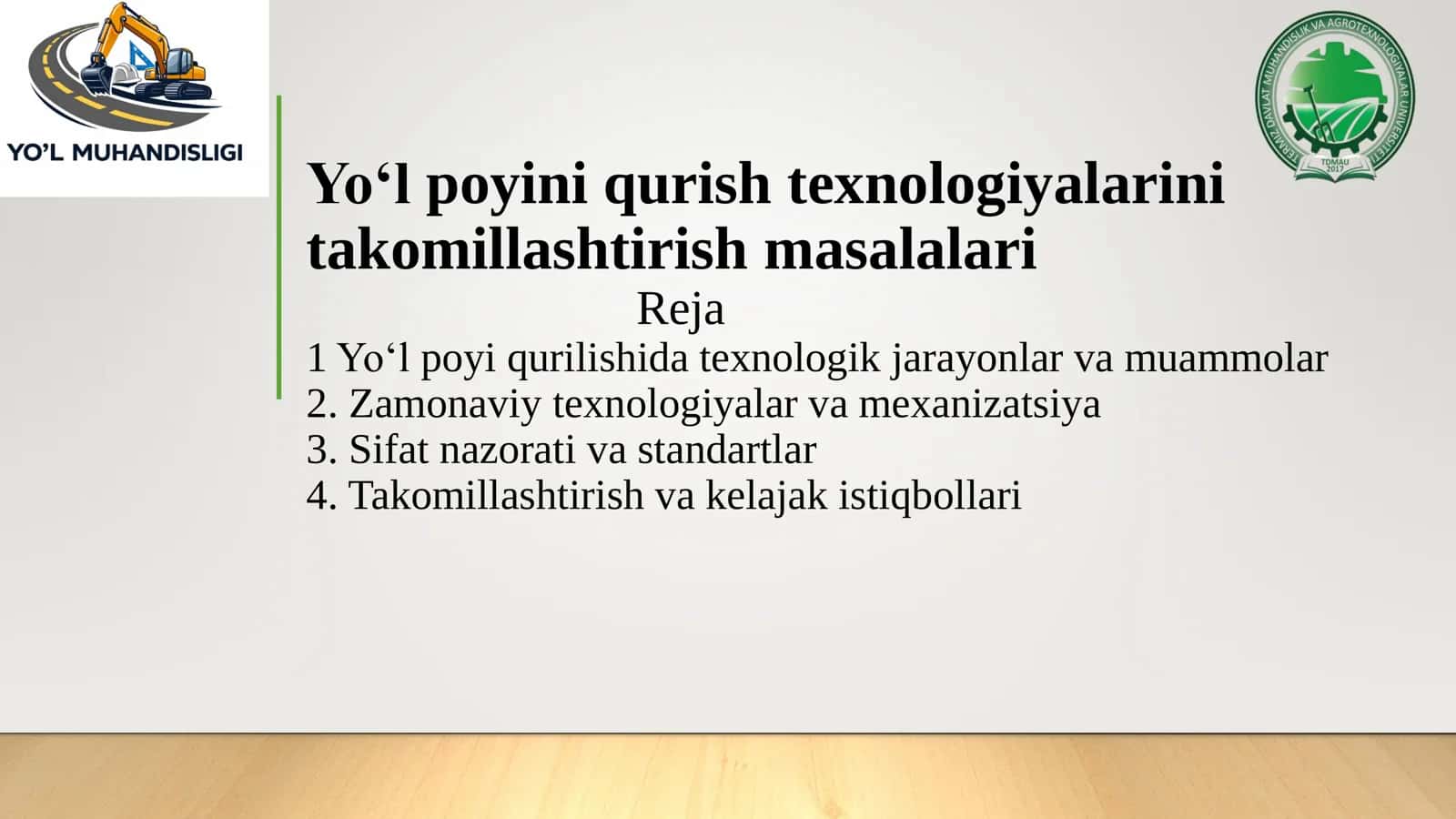 Yo‘l poyini qurish texnologiyalarini takomillashtirish masalalari 1