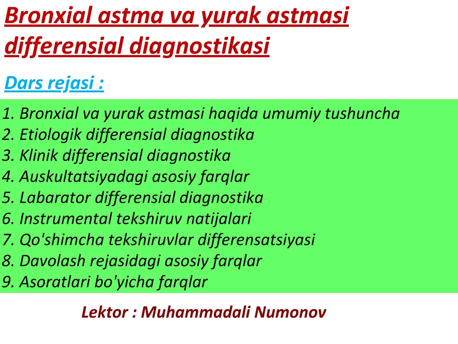Bronxial astma va yurak astmasi 1