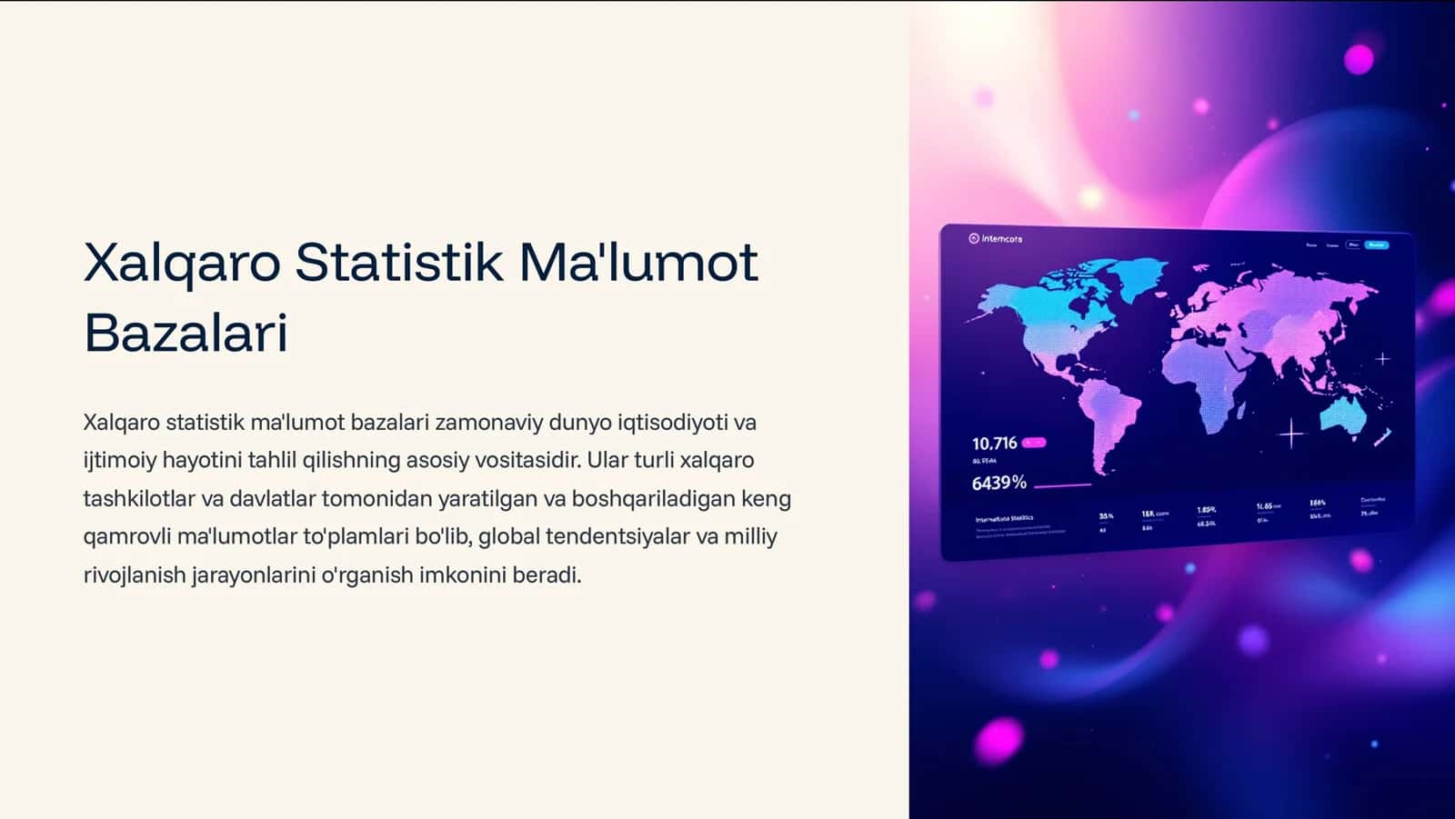 Xalqaro Statistik Ma'lumot Bazalari 1