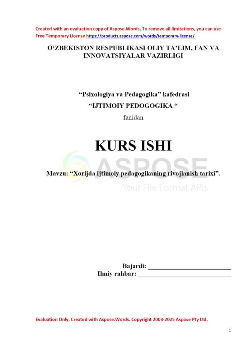Xorijda ijtimoiy pedagogikaning rivojlanish tarixi 1
