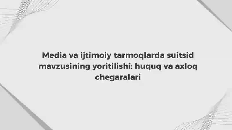 Prezintatsiya uchun mavzu suitsid 1