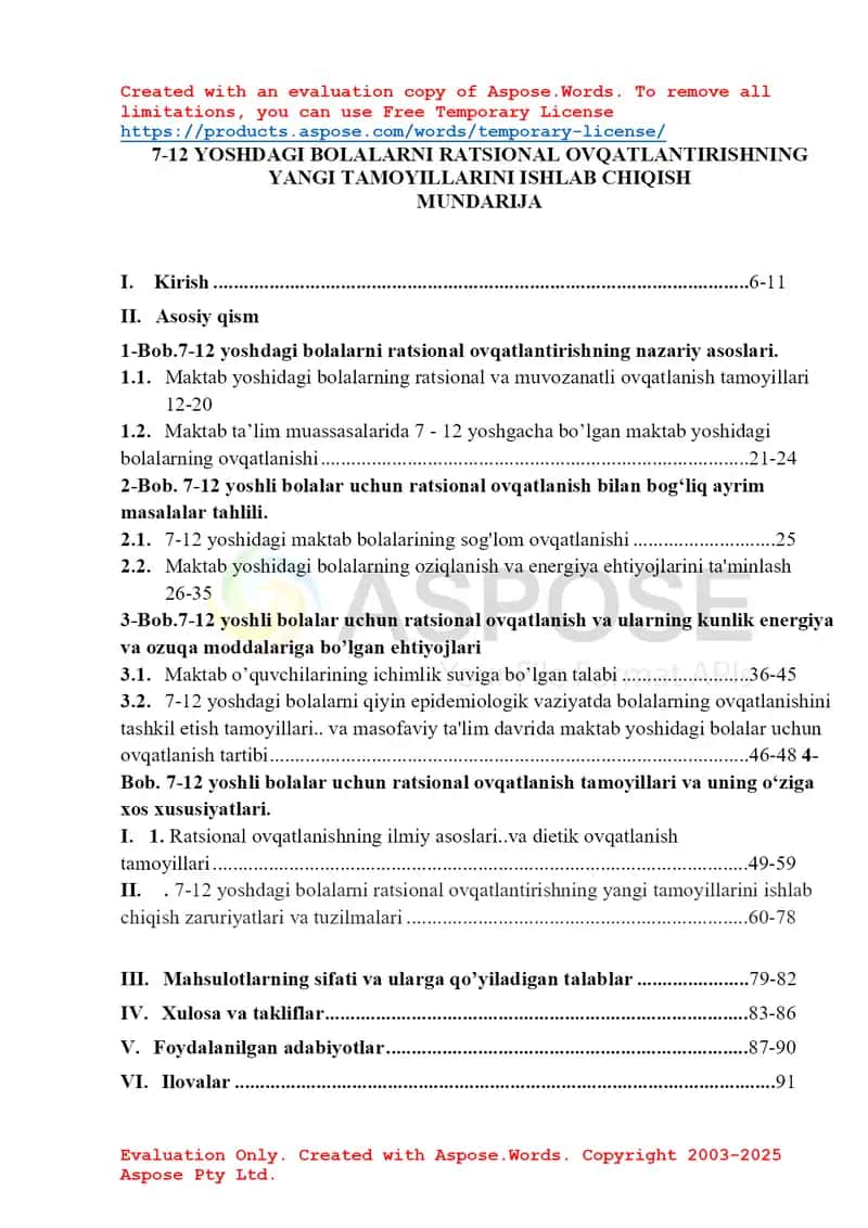 7-12 Yoshdagi Bolalarni Ratsional Ovqatlantirishning Yangi Tamoyillarini Ishlab Chiqish 1