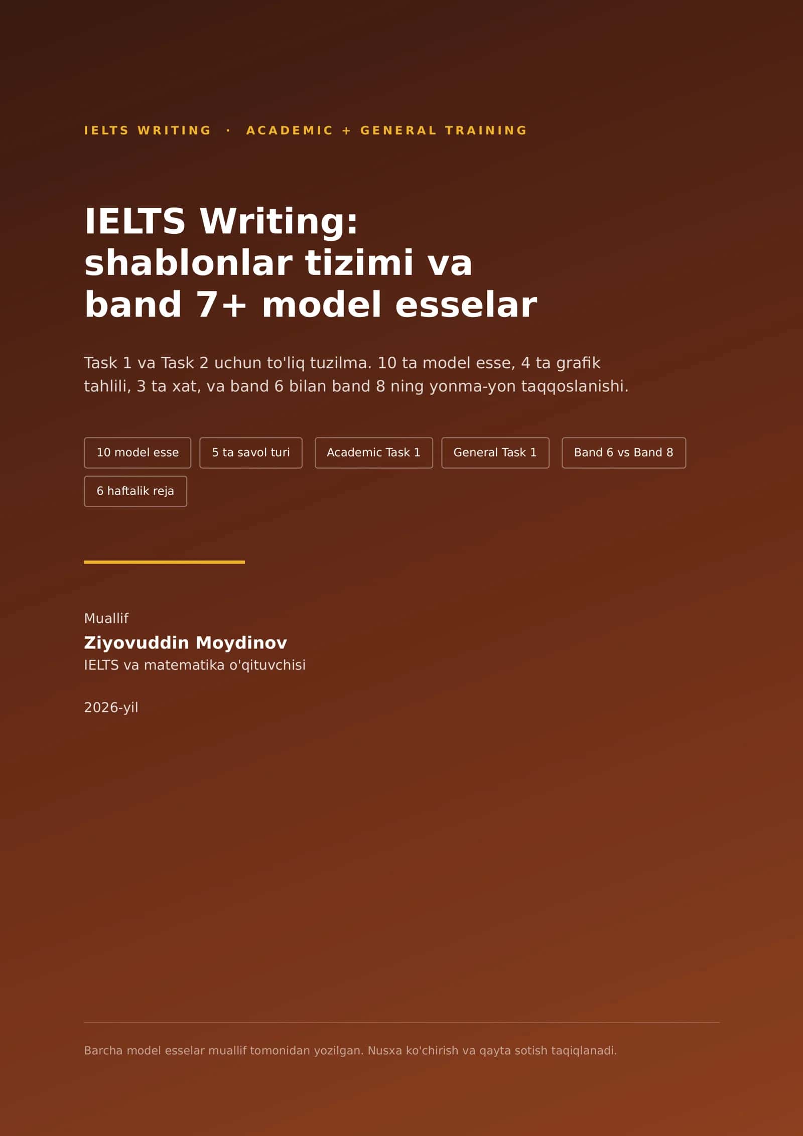 IELTS Writing: shablonlar tizimi va band 7+ model esselar 1